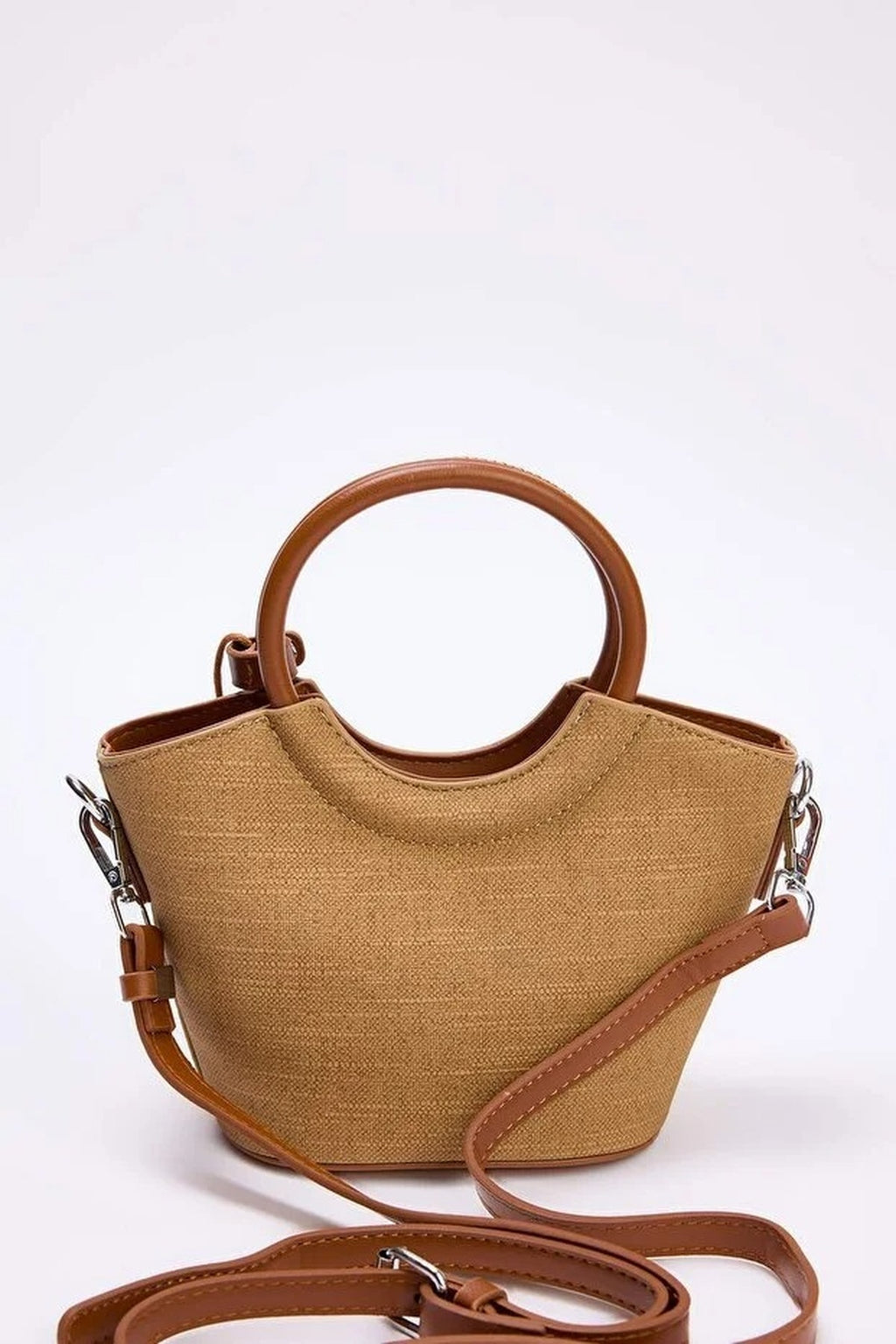 Women's Mini Shoulder Bag with Charm Detail