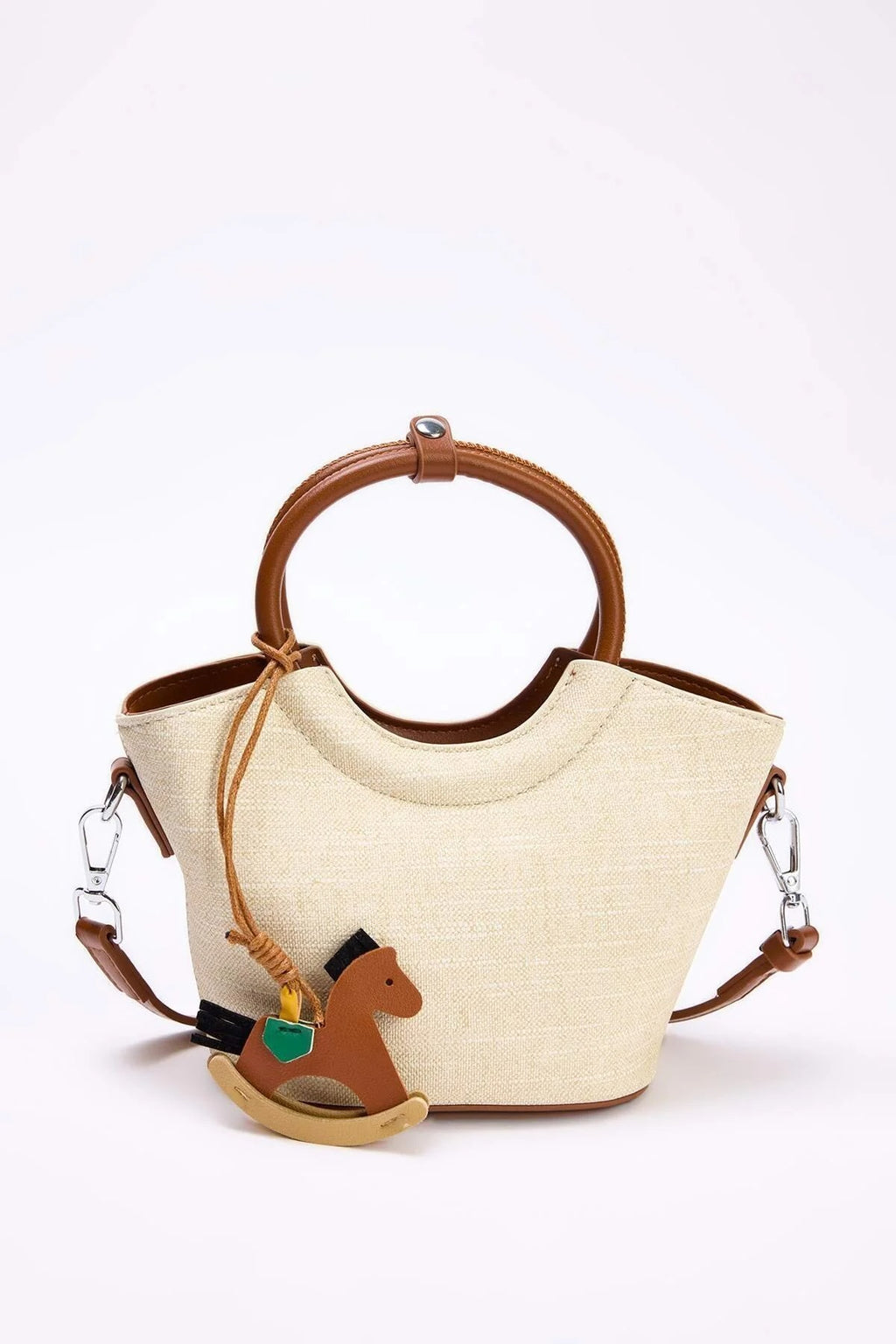 Women's Mini Shoulder Bag with Charm Detail