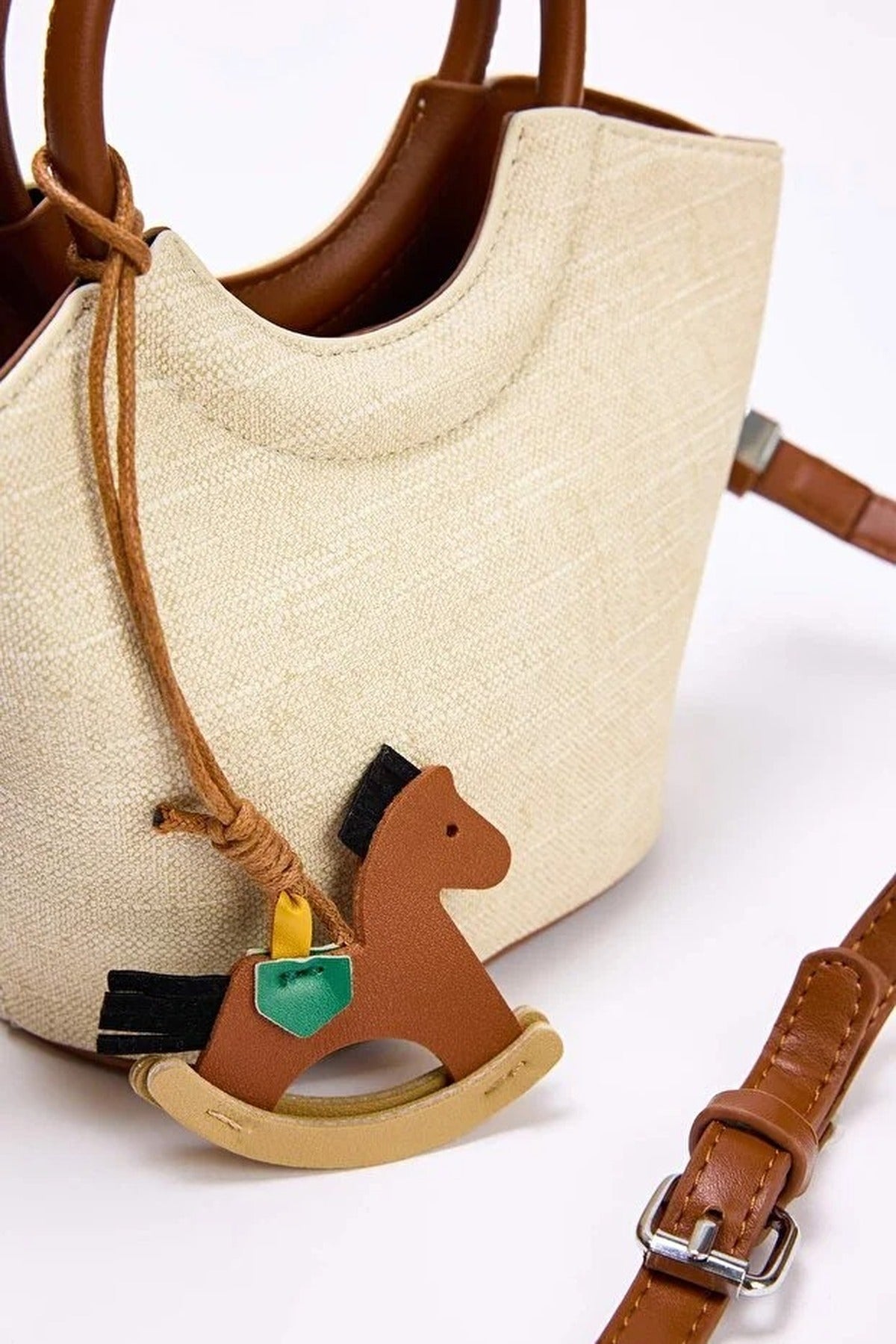 Women's Mini Shoulder Bag with Charm Detail