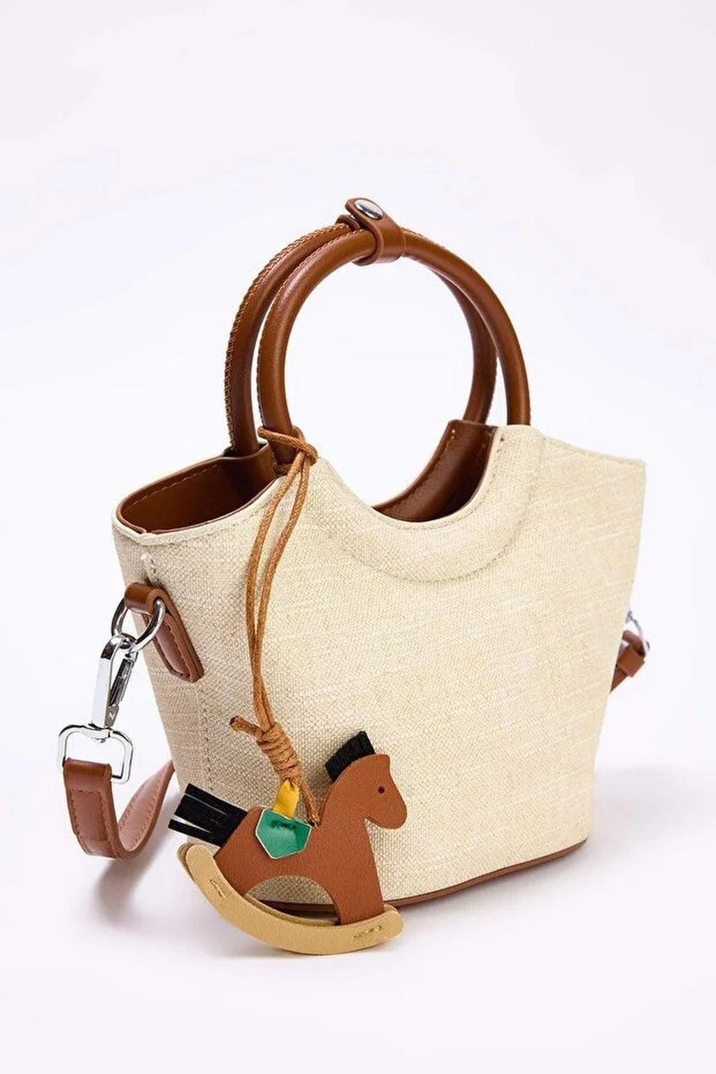 Women's Mini Shoulder Bag with Charm Detail