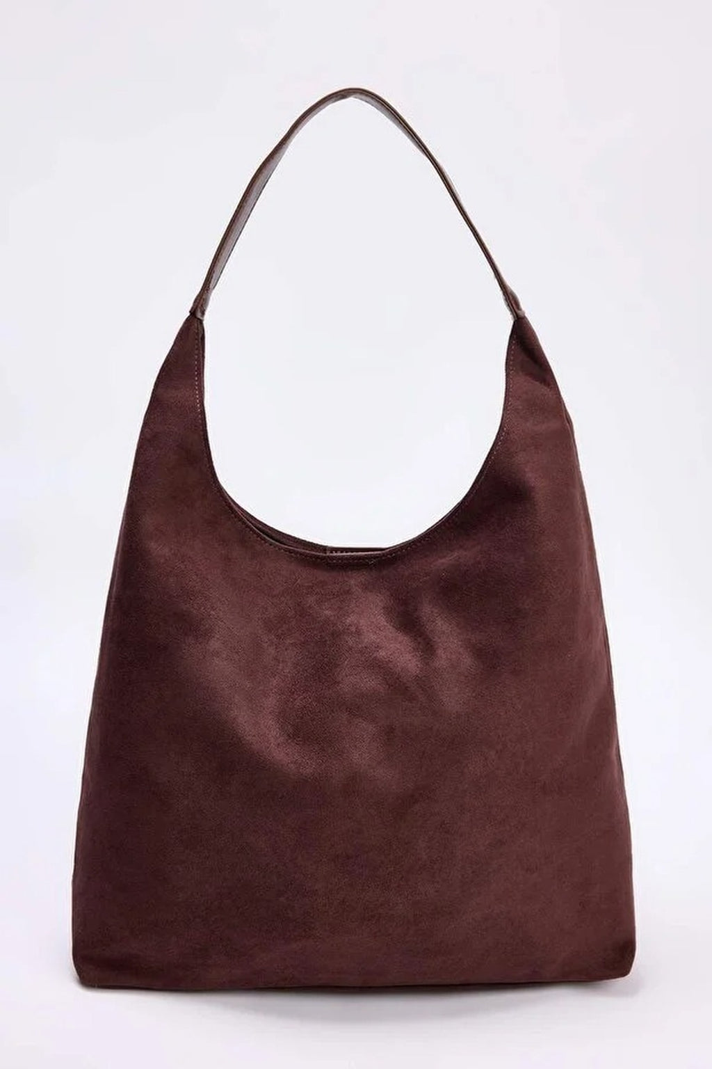 Suede Shoulder Bag with Matching Makeup Pouch