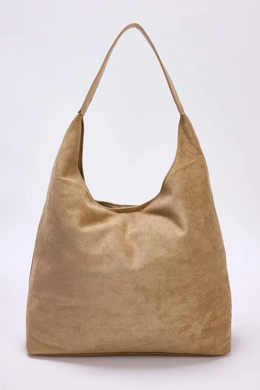Suede Shoulder Bag with Matching Makeup Pouch