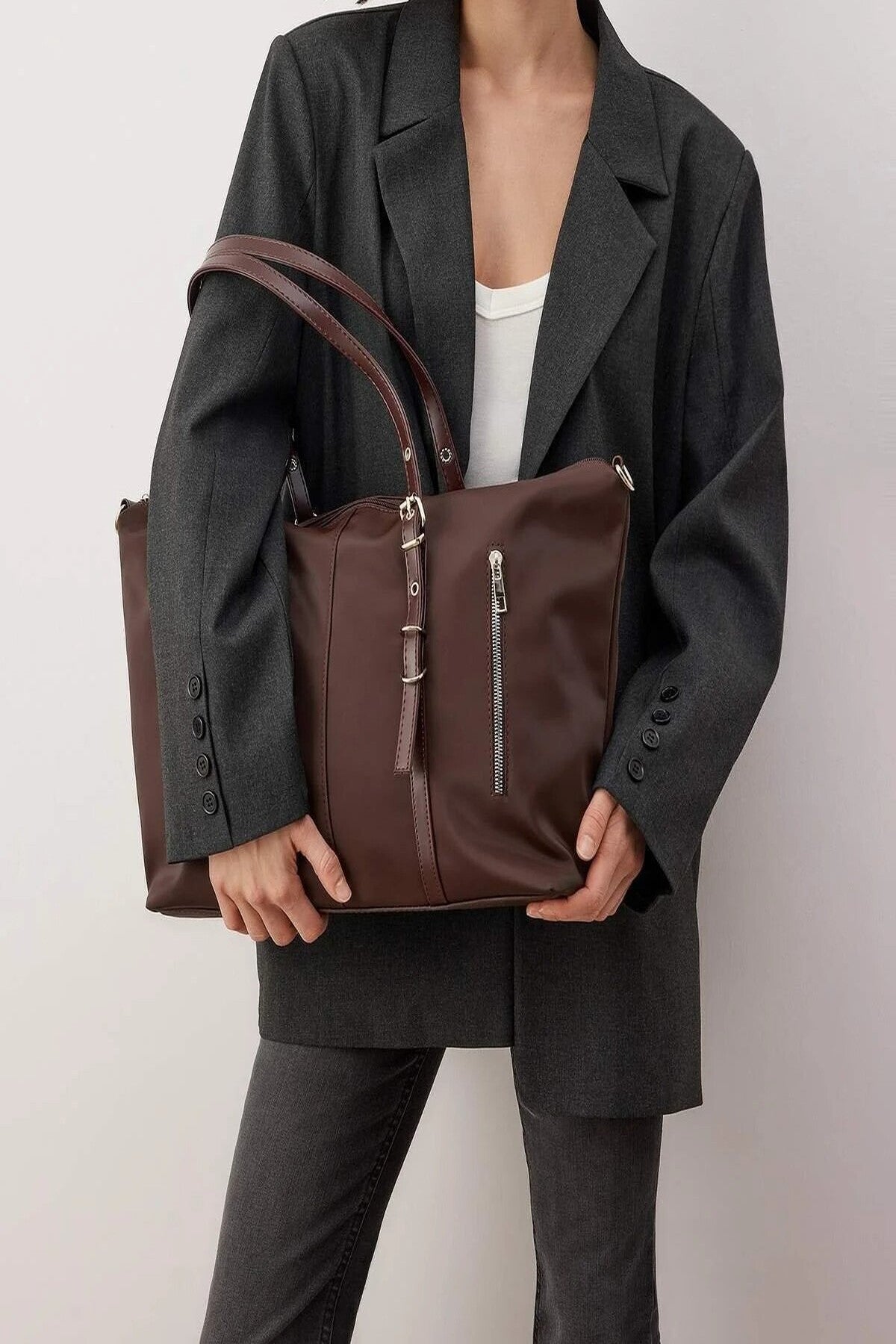Double Strap Tote Women's Maxi Shoulder Bag