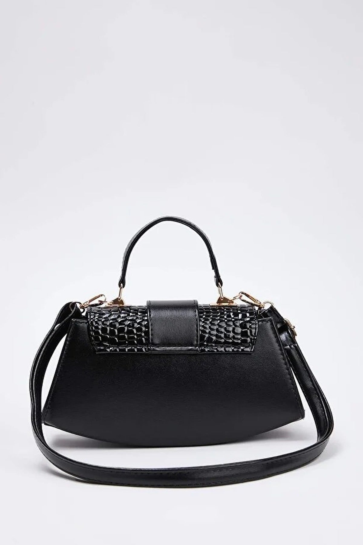 Suede Women's Mini Shoulder Bag with Accessory Closure