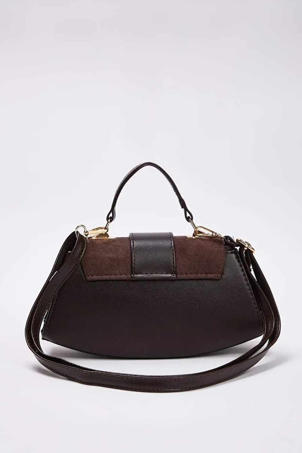 Suede Women's Mini Shoulder Bag with Accessory Closure