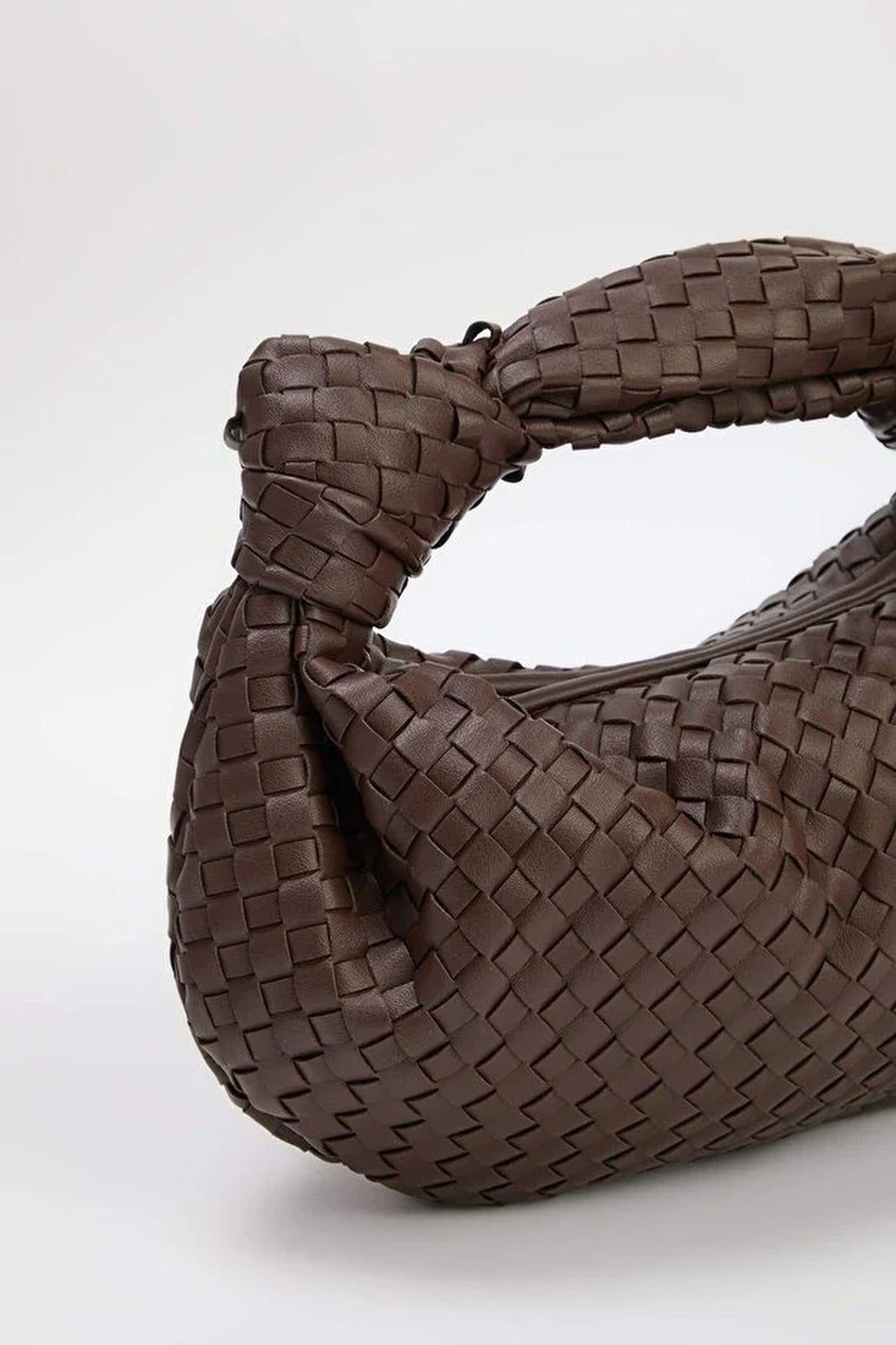 Women's Mini Shoulder Bag with Knitted Details