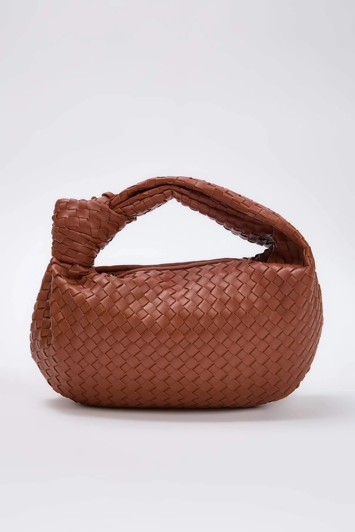 Women's Mini Shoulder Bag with Knitted Details