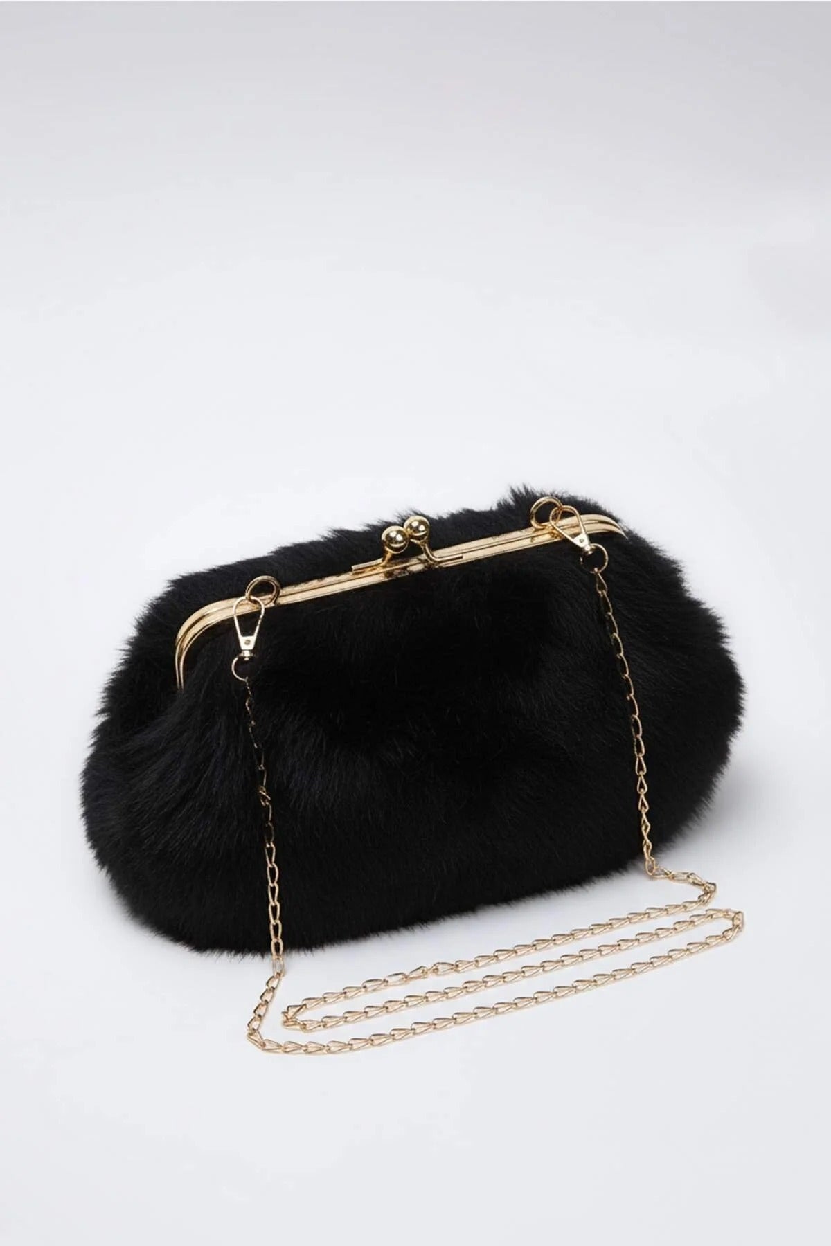 Chain Strap Faux Fur Women's Shoulder Bag