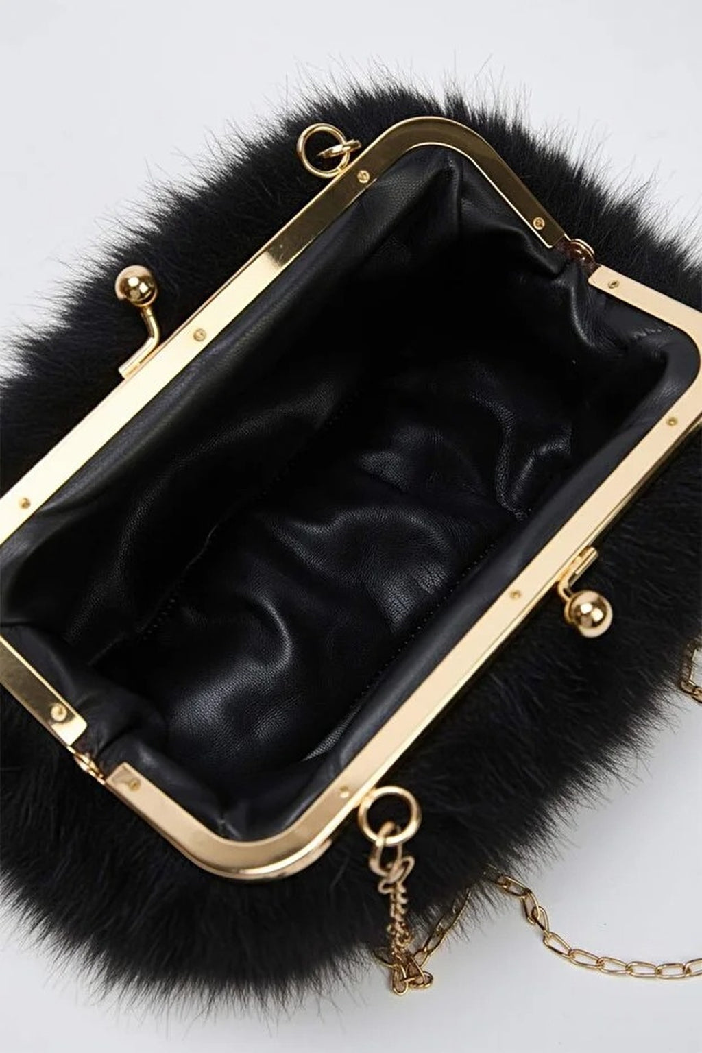 Chain Strap Faux Fur Women's Shoulder Bag