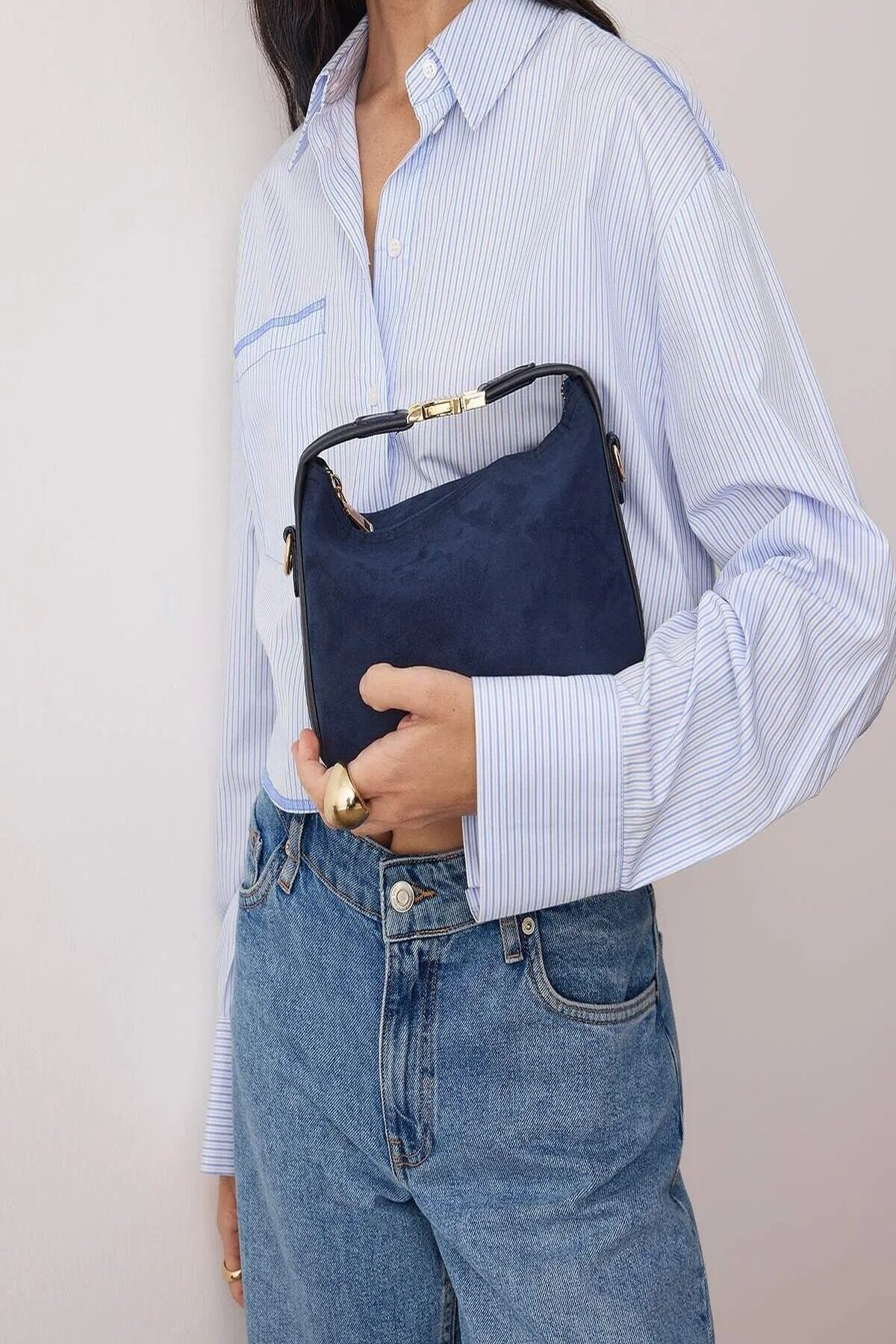 Suede Mini City Hand and Shoulder Bag