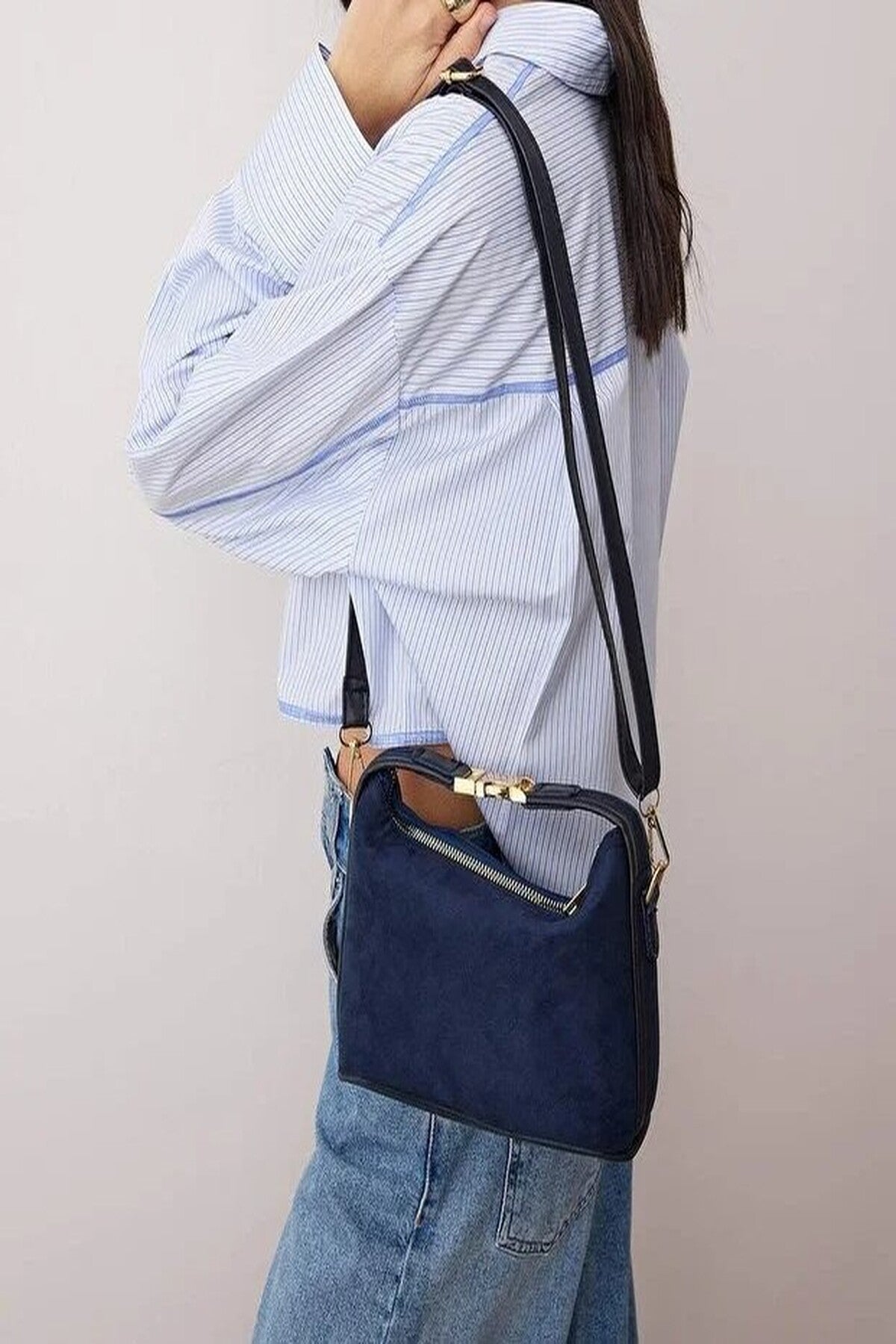 Suede Mini City Hand and Shoulder Bag