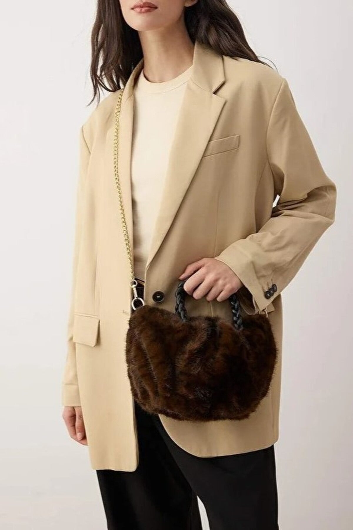 Fur Women's Shoulder and Handbag