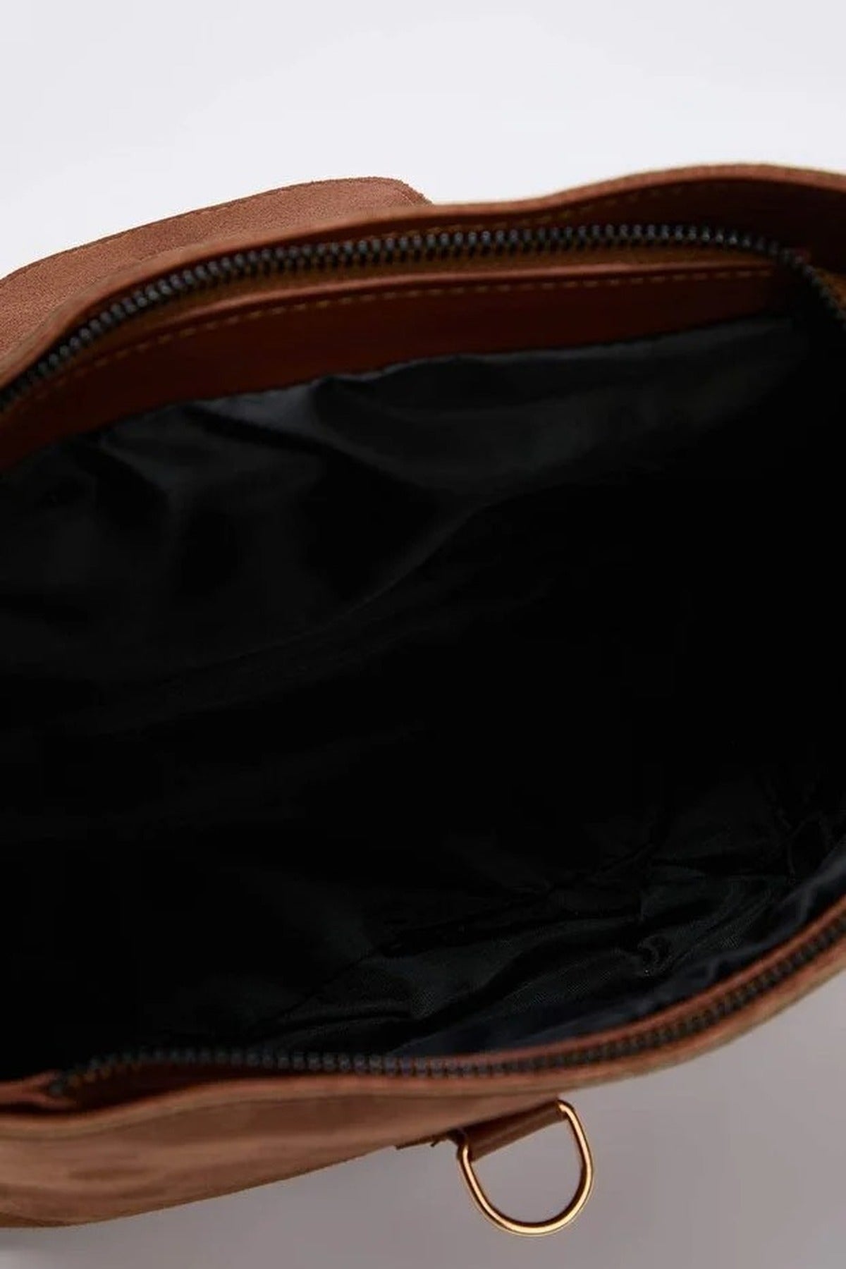 Suede Women's Midi Tote Shoulder Bag with Buckle Detail