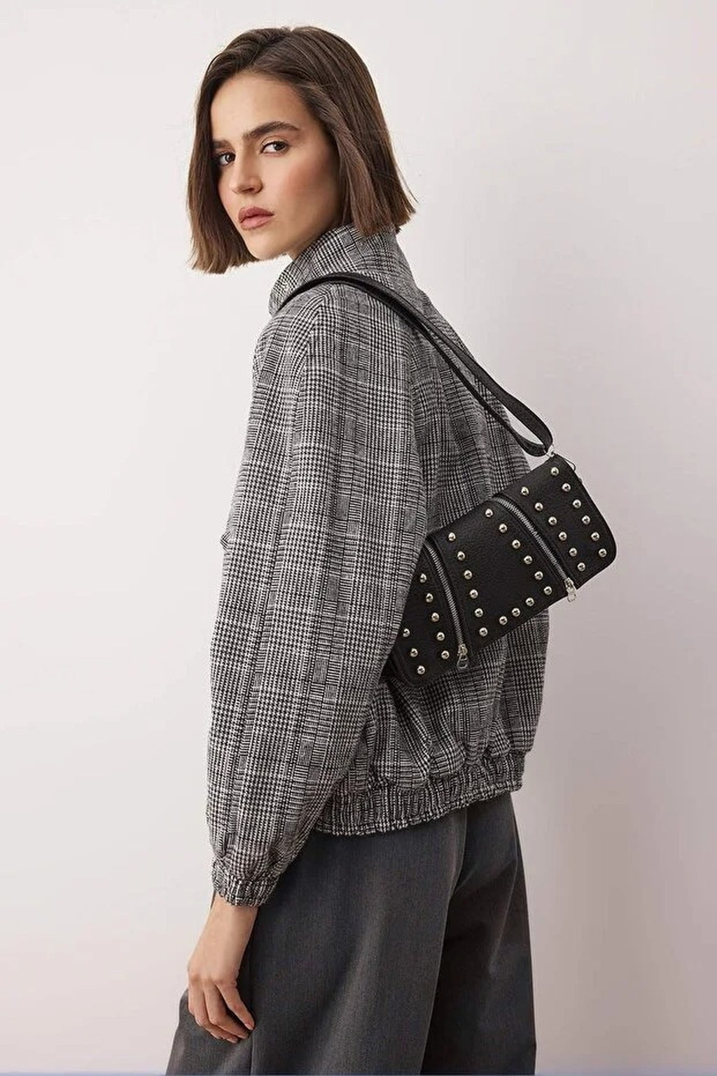 Women's Mini Shoulder Bag with Troc Details