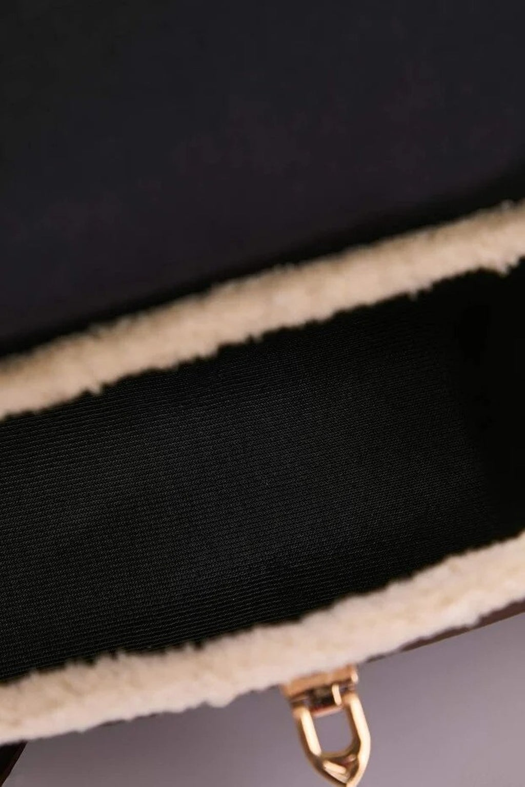 Suede Women's Shoulder Bag with Plush Details