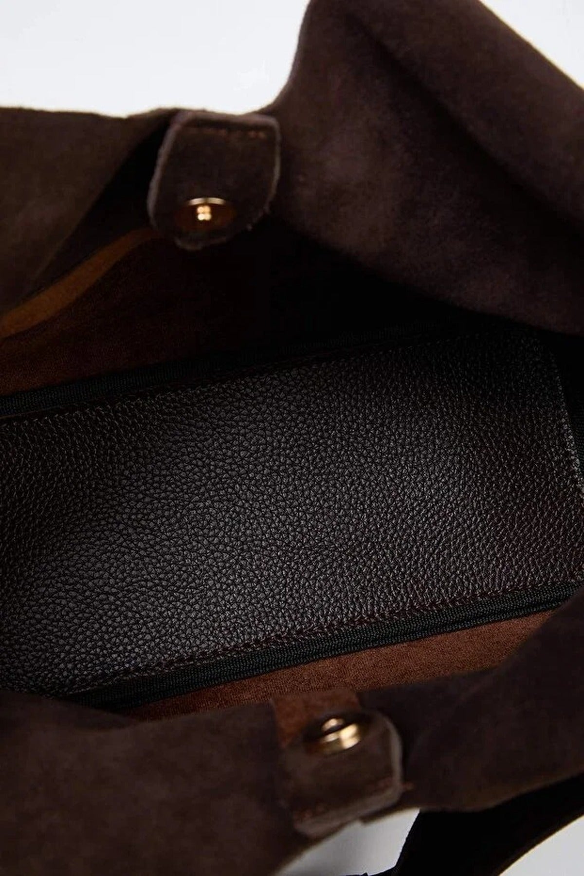 Genuine Leather Midi Shoulder Bag with Zipper Expandable