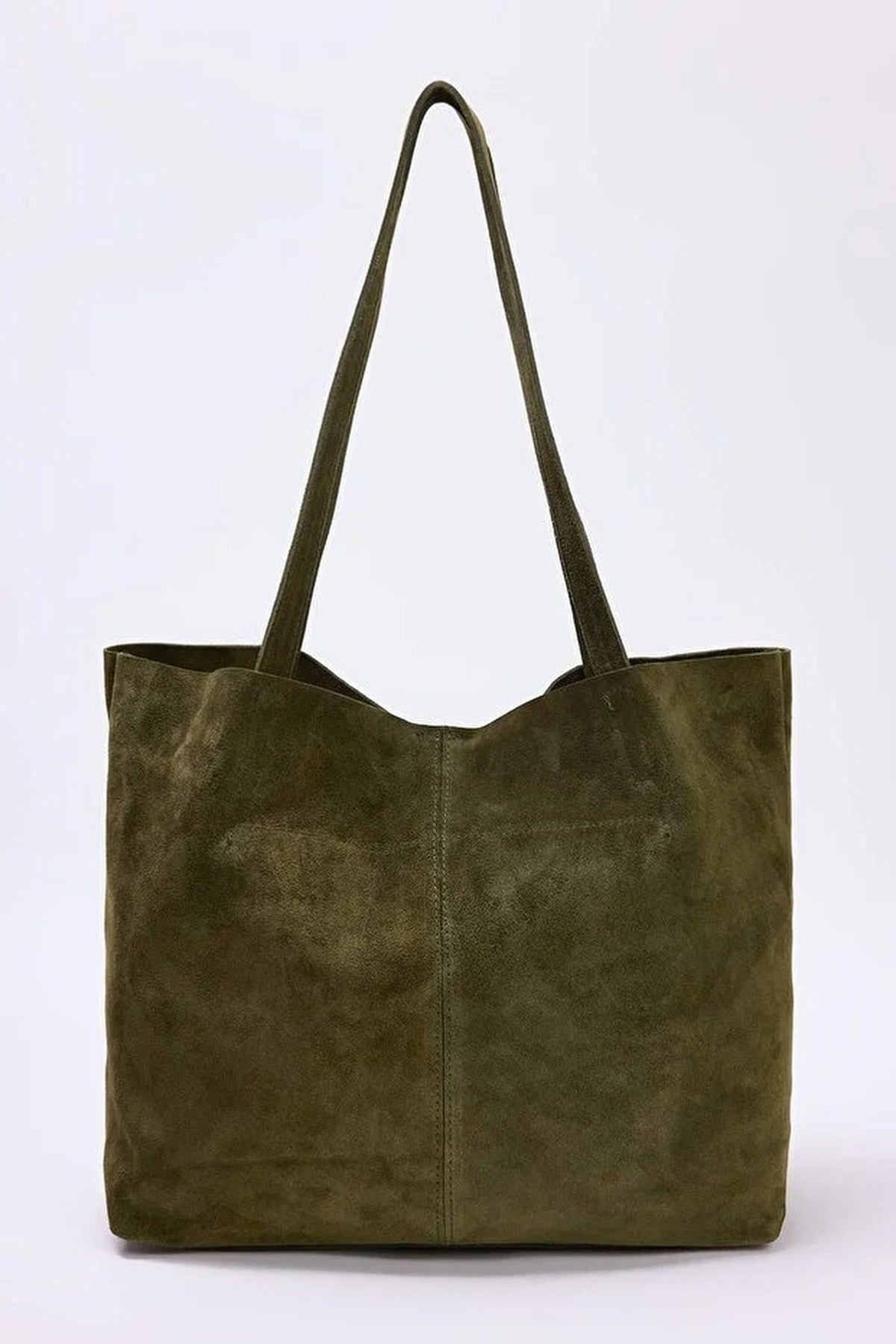 Genuine Leather Suede Women's Maxi Shoulder Bag