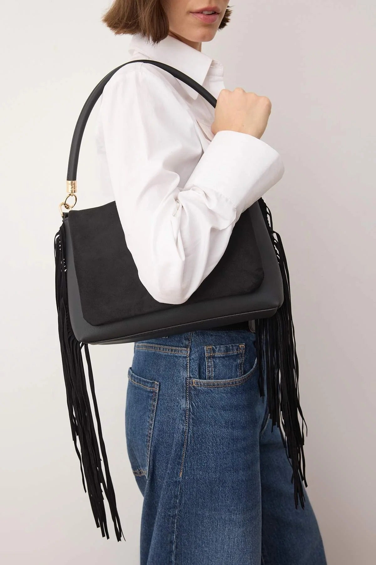 Women's Shoulder and Handbag with Tassel Detail