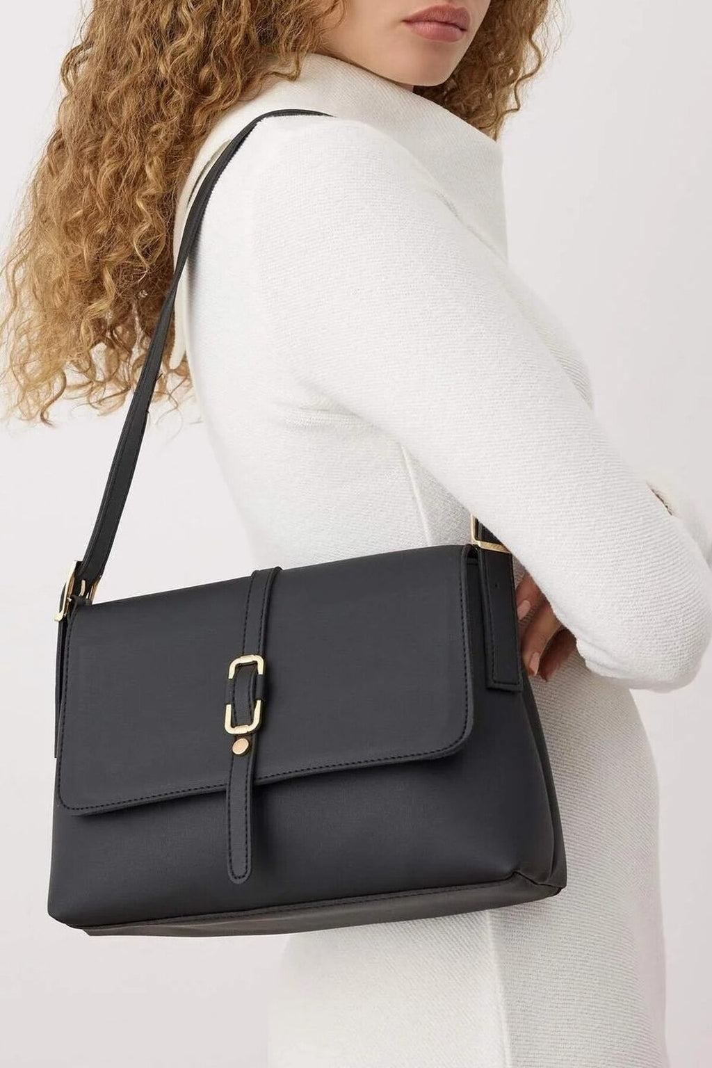 Women's Mini City Shoulder Bag with Metallic Details