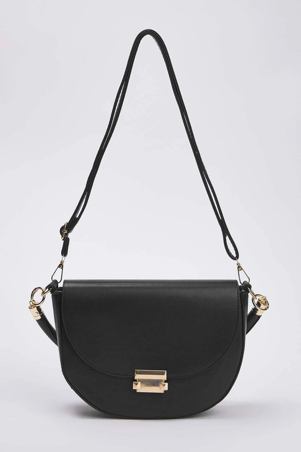 Women's Mini City Shoulder Bag with Metal Buckle Detail