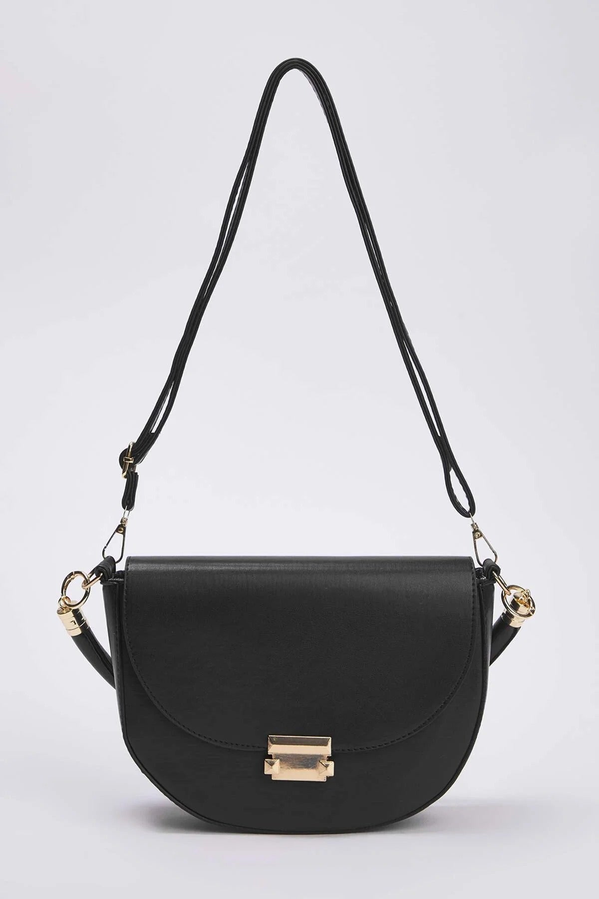 Women's Mini City Shoulder Bag with Metal Buckle Detail
