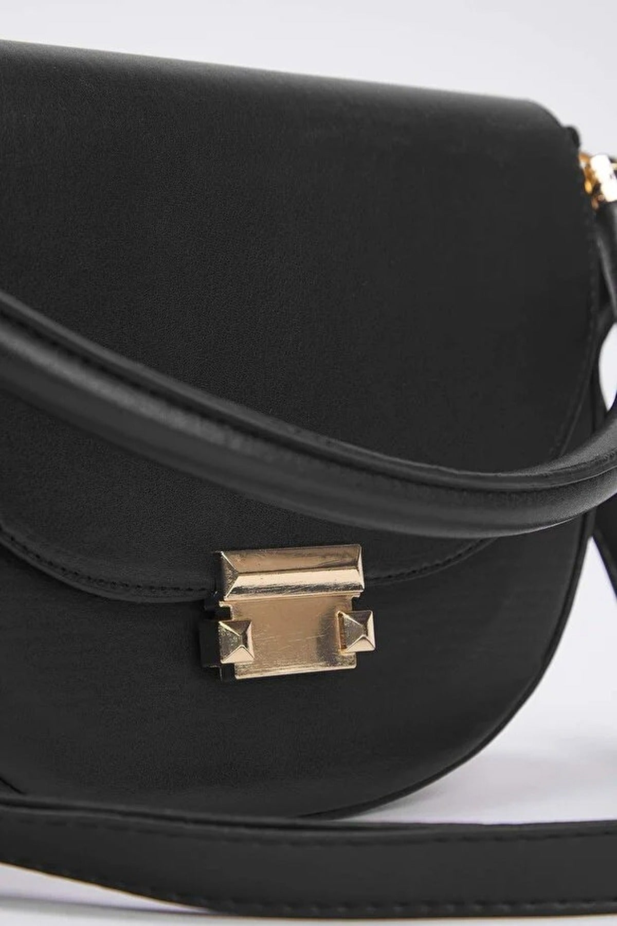 Women's Mini City Shoulder Bag with Metal Buckle Detail