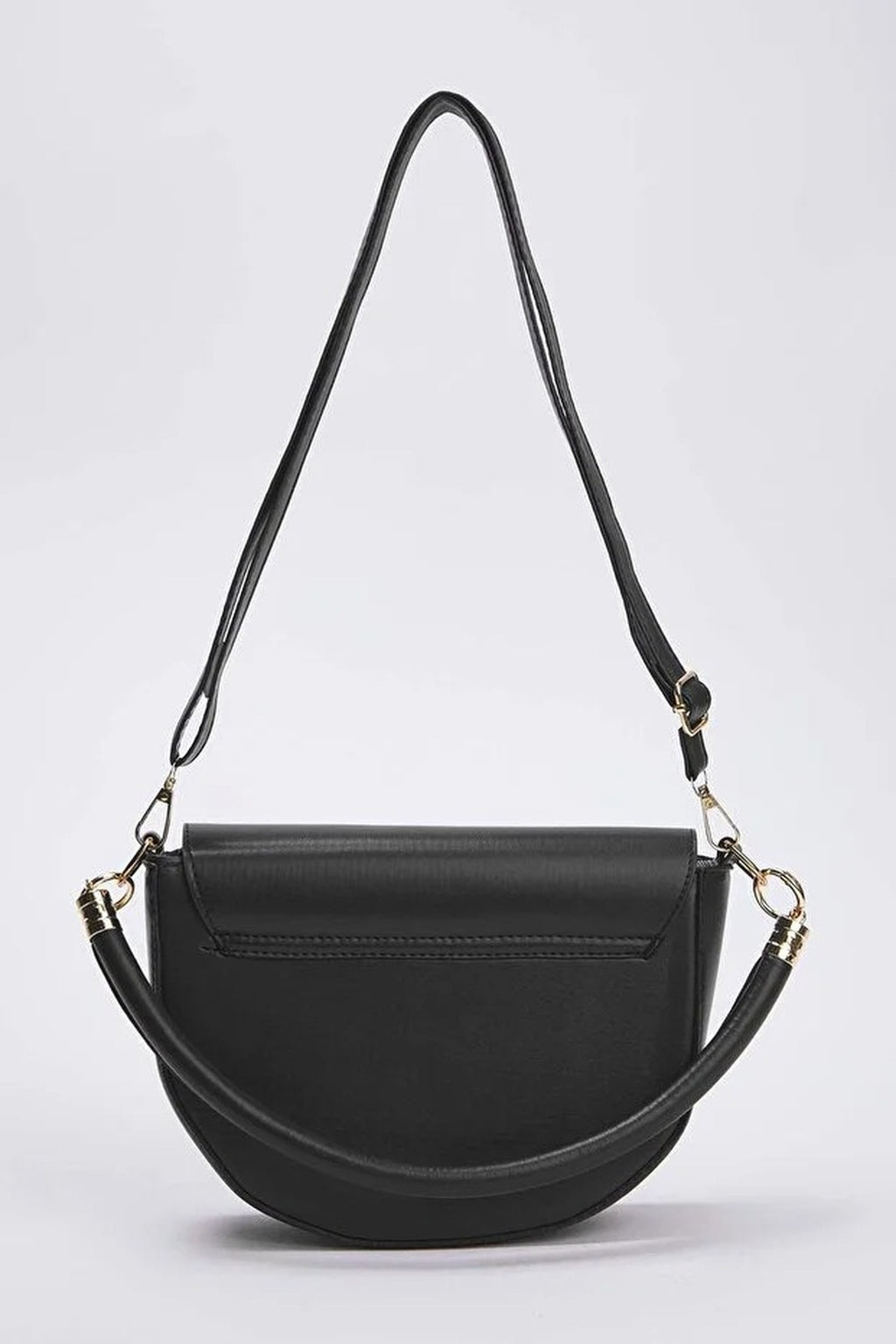Women's Mini City Shoulder Bag with Metal Buckle Detail