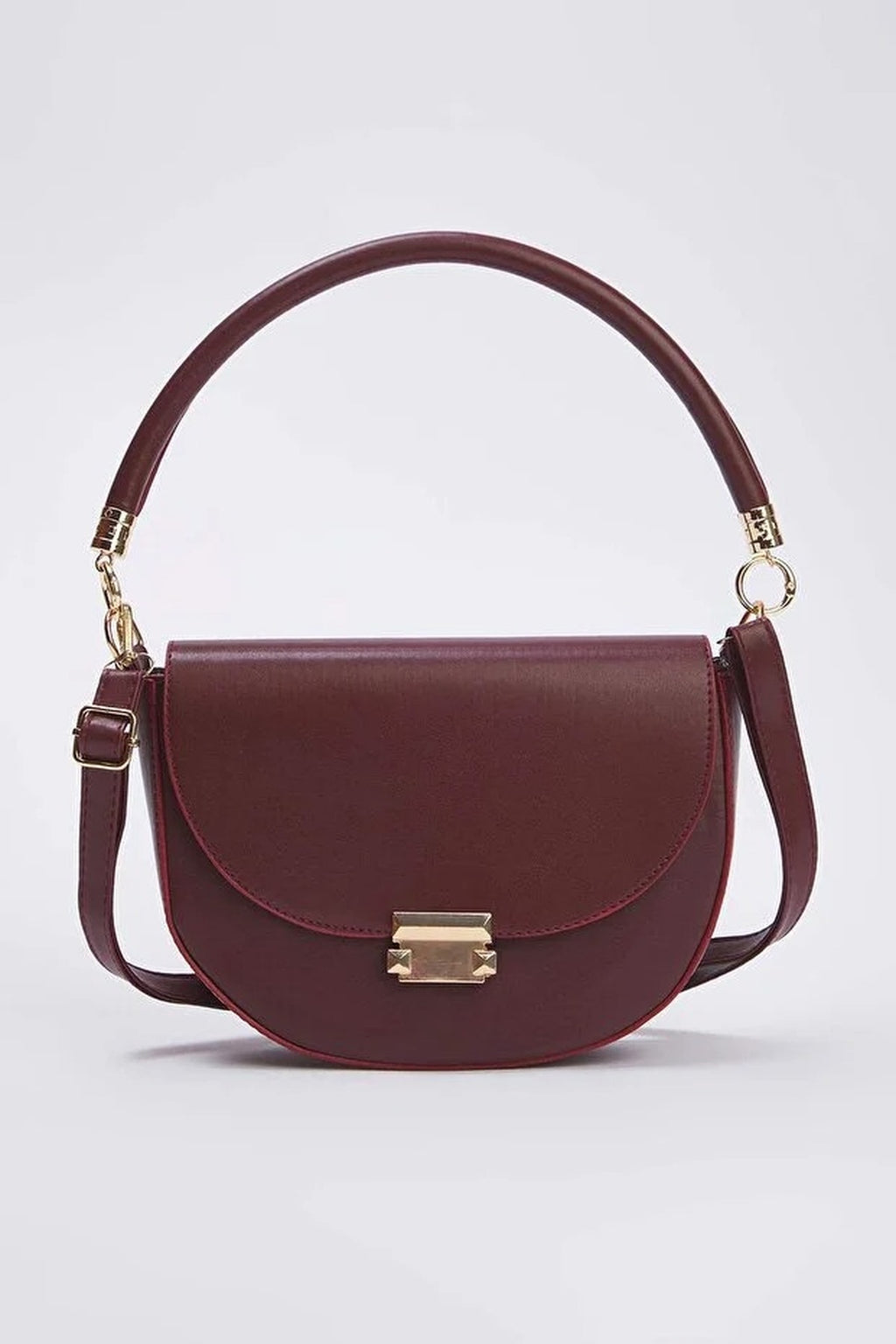 Women's Mini City Shoulder Bag with Metal Buckle Detail