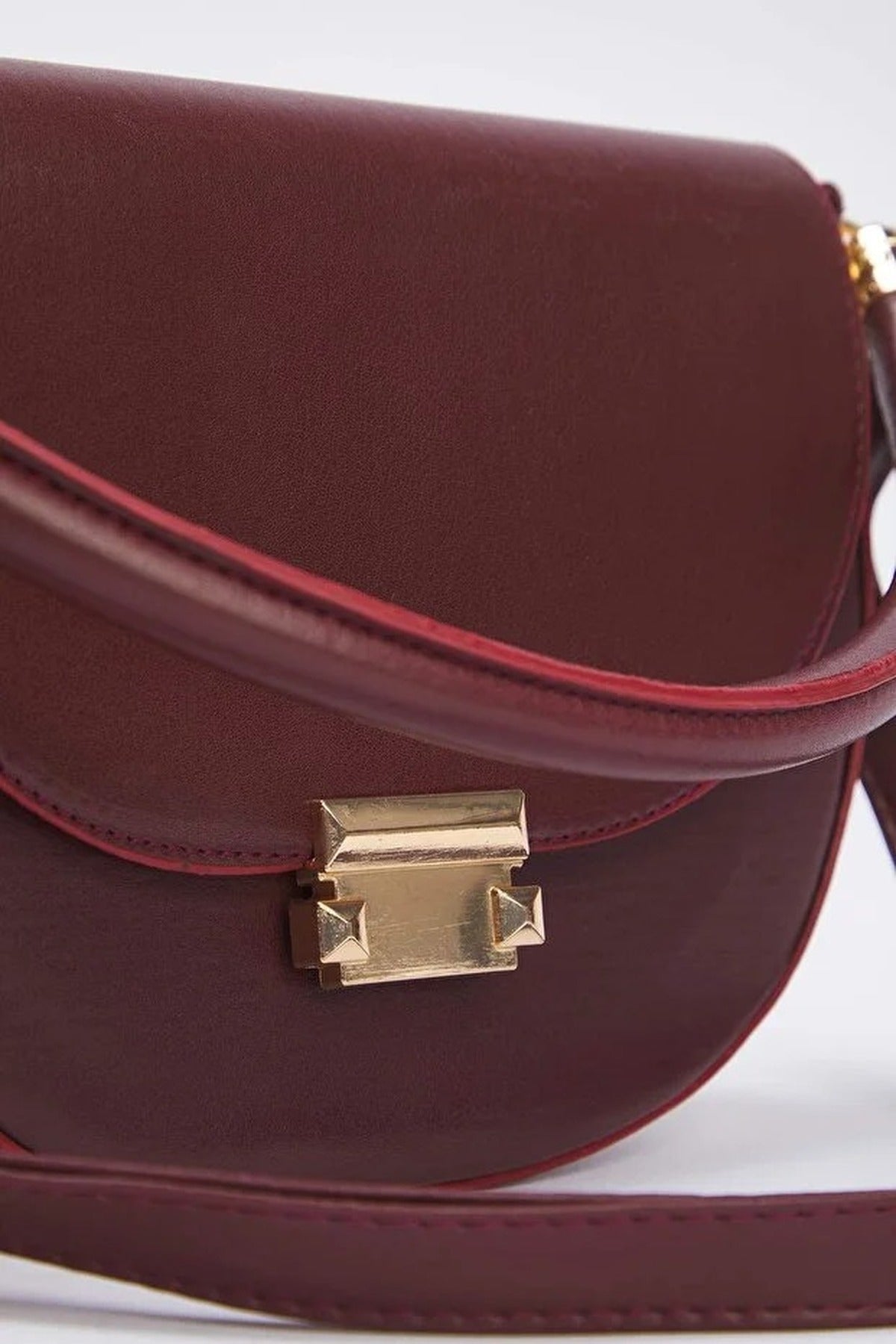 Women's Mini City Shoulder Bag with Metal Buckle Detail