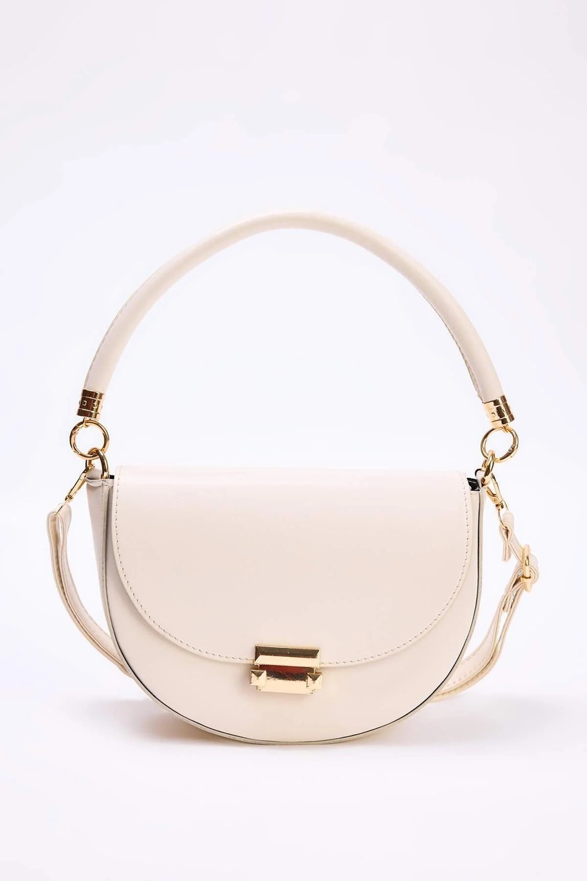 Women's Mini City Shoulder Bag with Metal Buckle Detail