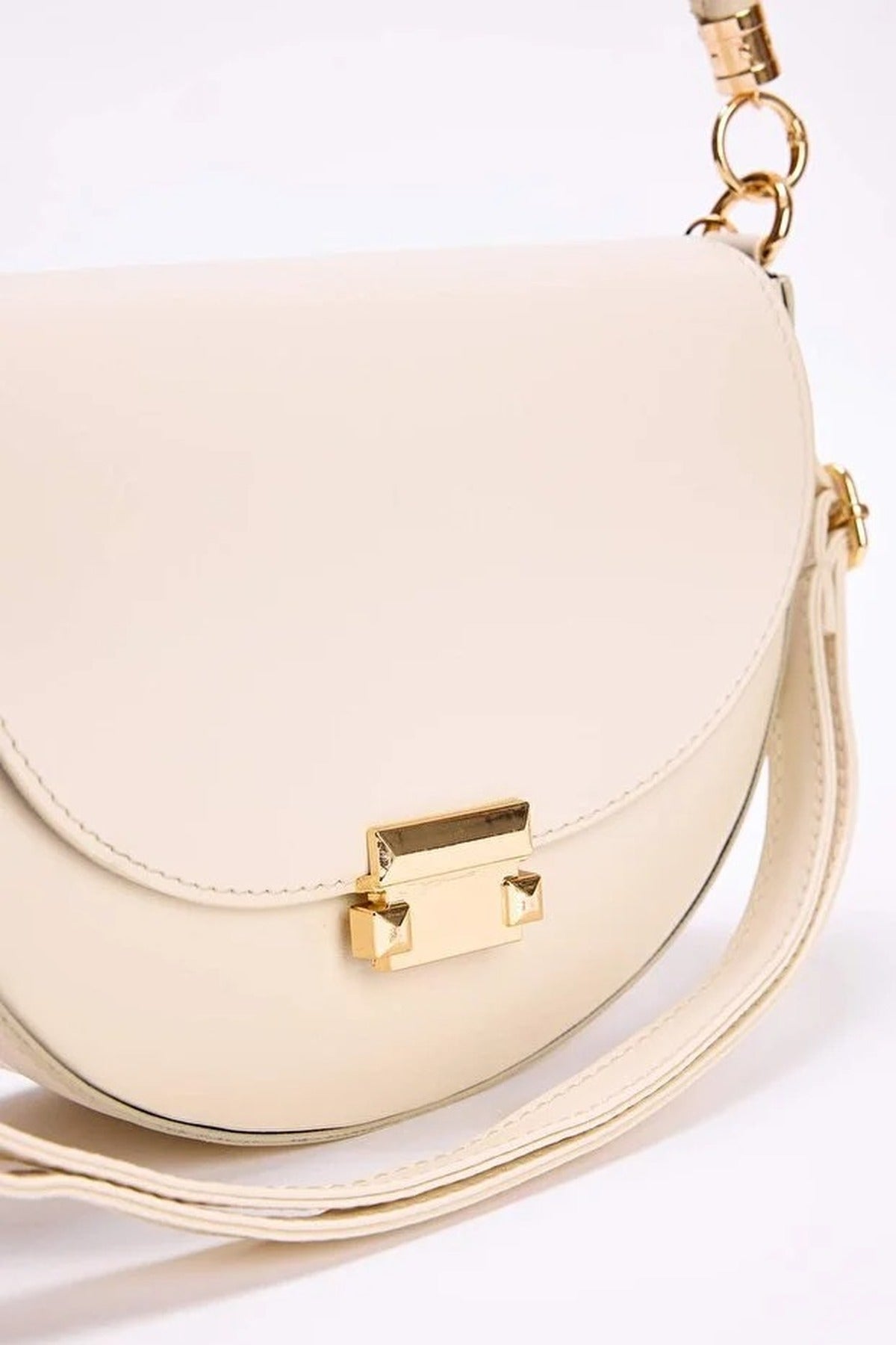 Women's Mini City Shoulder Bag with Metal Buckle Detail