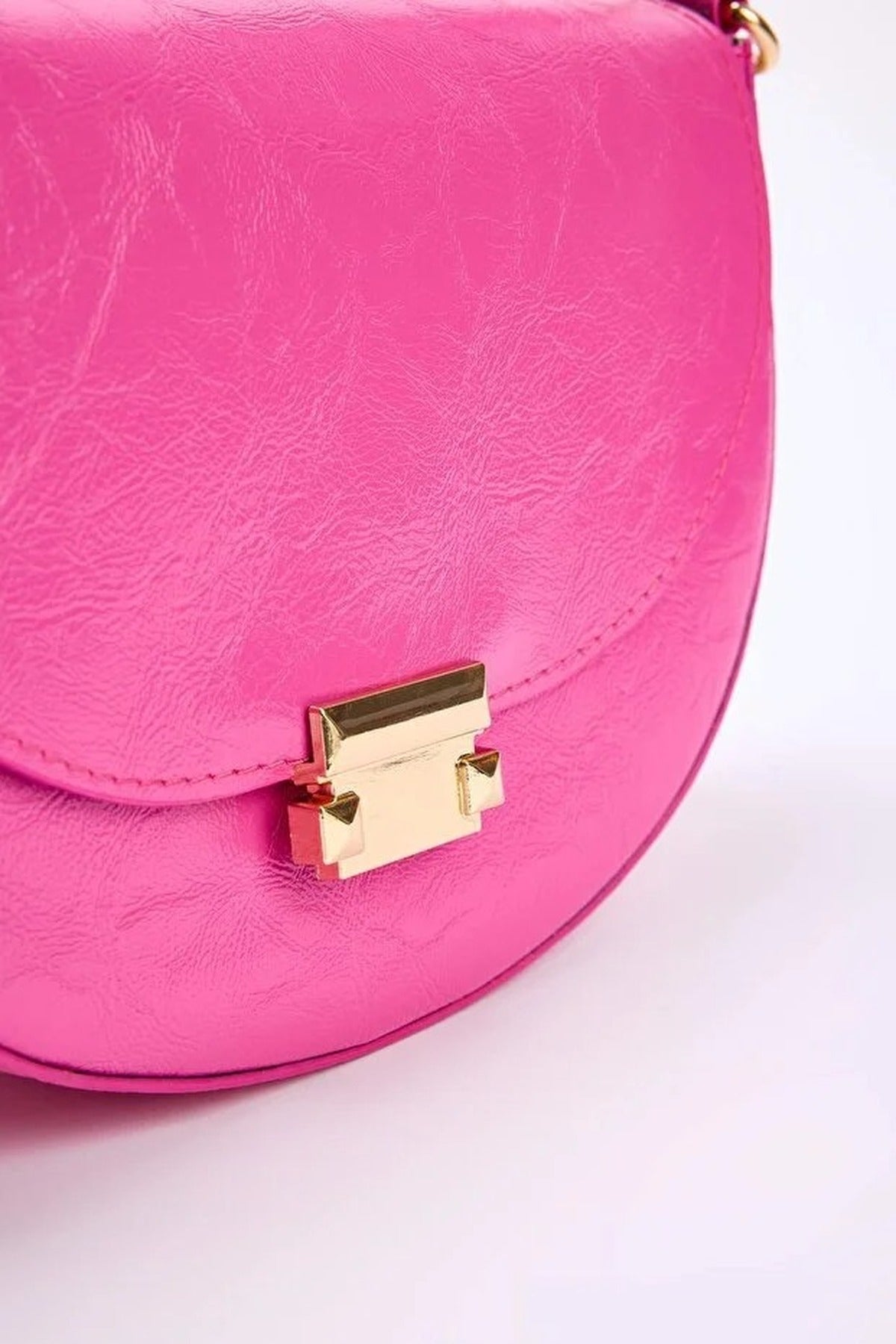 Women's Mini City Shoulder Bag with Metal Buckle Detail