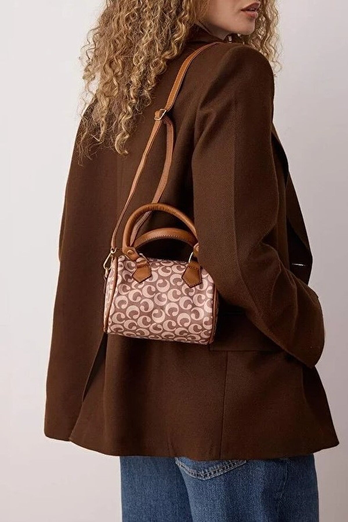 Patterned Adjustable Strap Women's Mini City Shoulder Bag