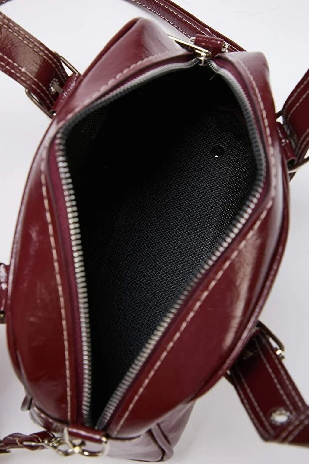 Women's Bowling Mini City Hand and Shoulder Bag with Contrast Stitching
