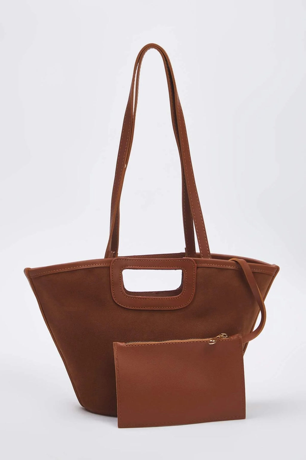 Stitch Detail Dual-Use Bucket Hand and Shoulder Bag