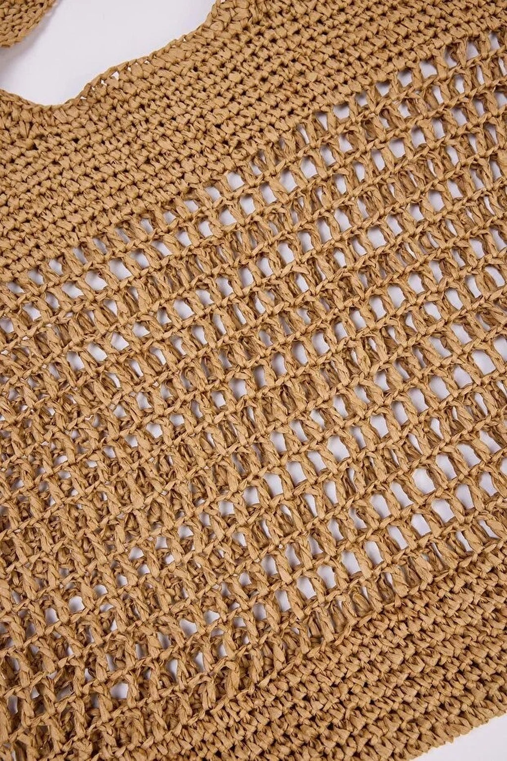 Woven Natural Raffia Straw Hand-Knitted Large Women's Shoulder Bag