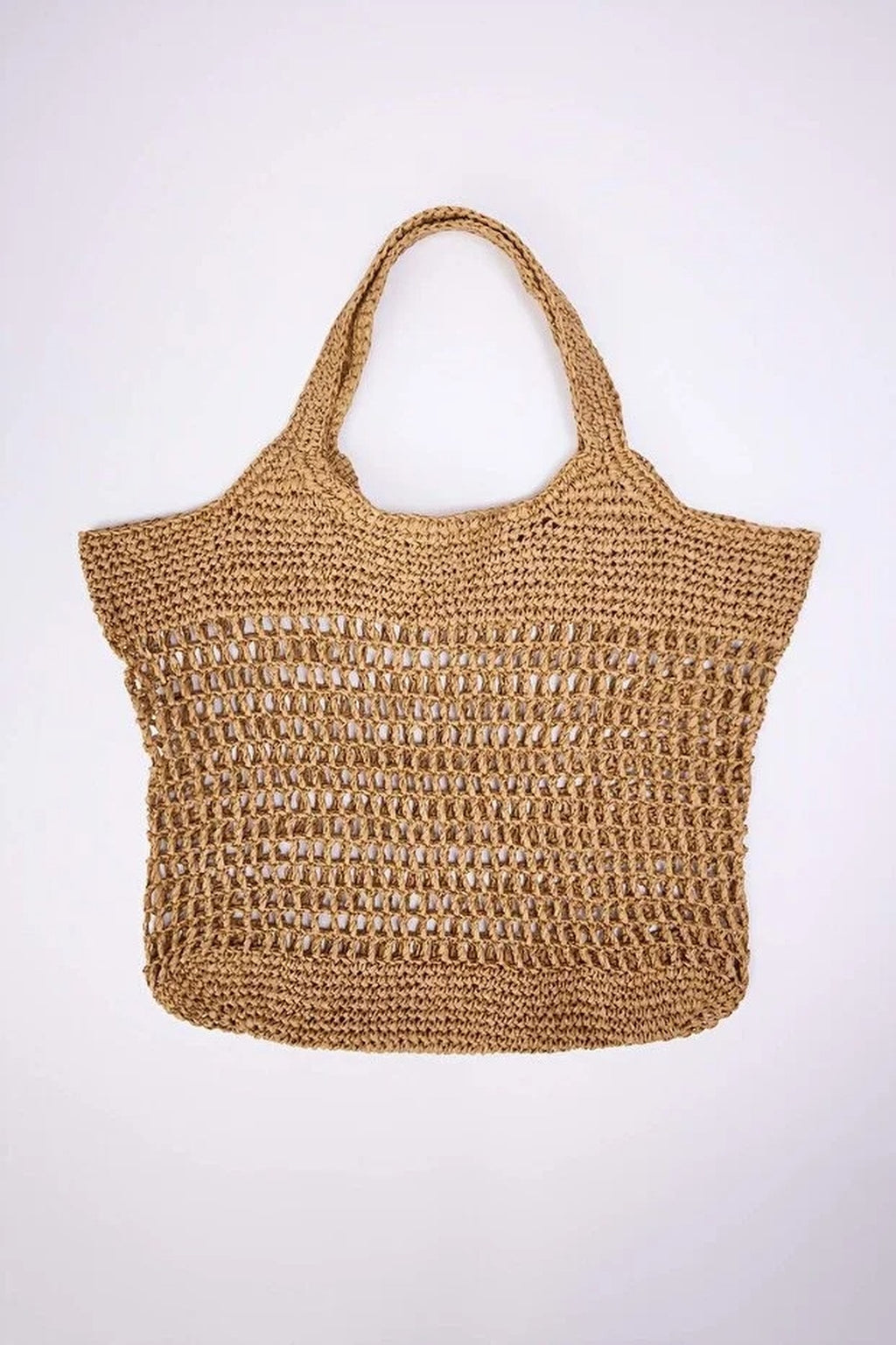 Woven Natural Raffia Straw Hand-Knitted Large Women's Shoulder Bag