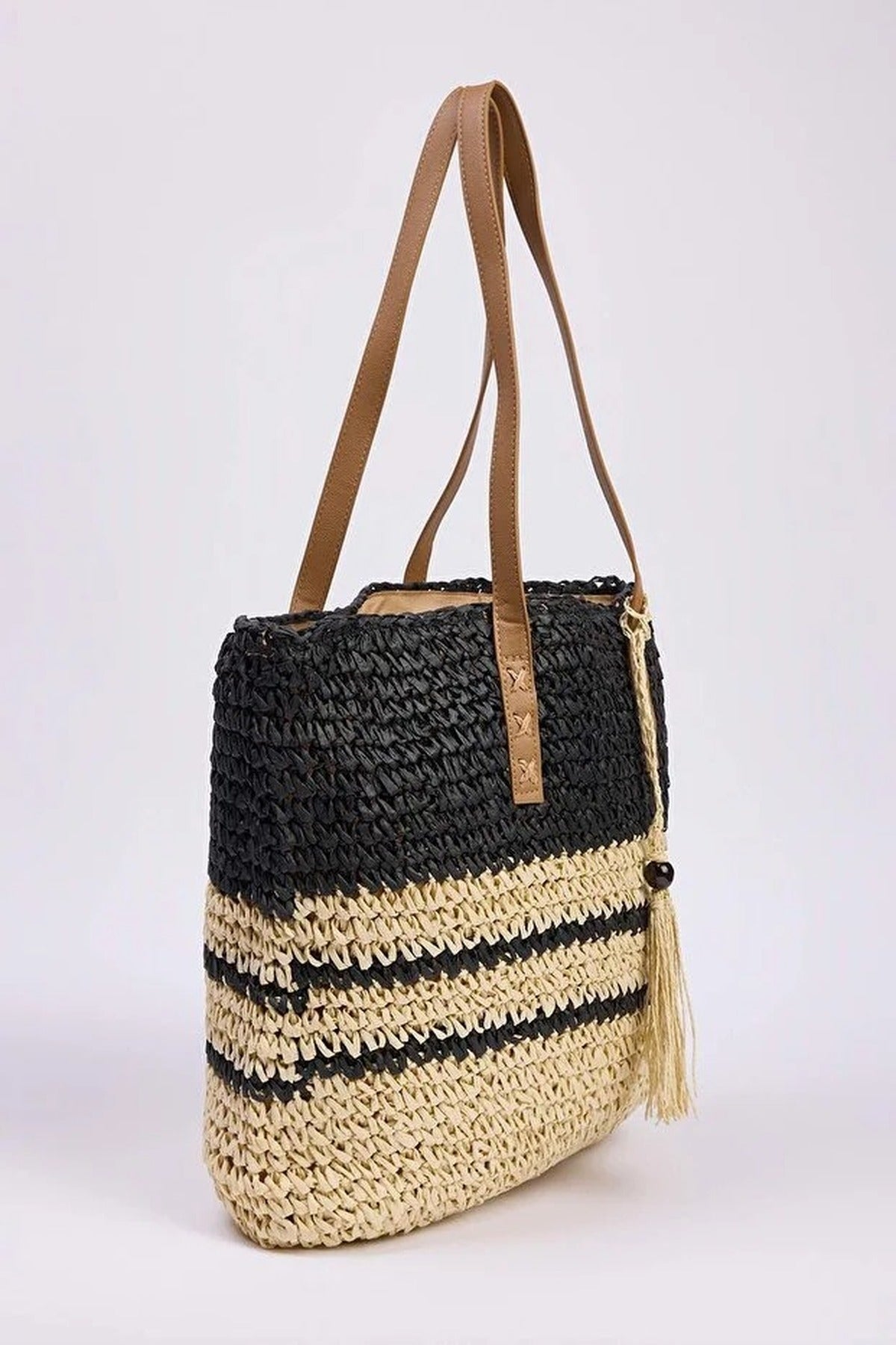 Large Woven Straw Shoulder Bag for Women