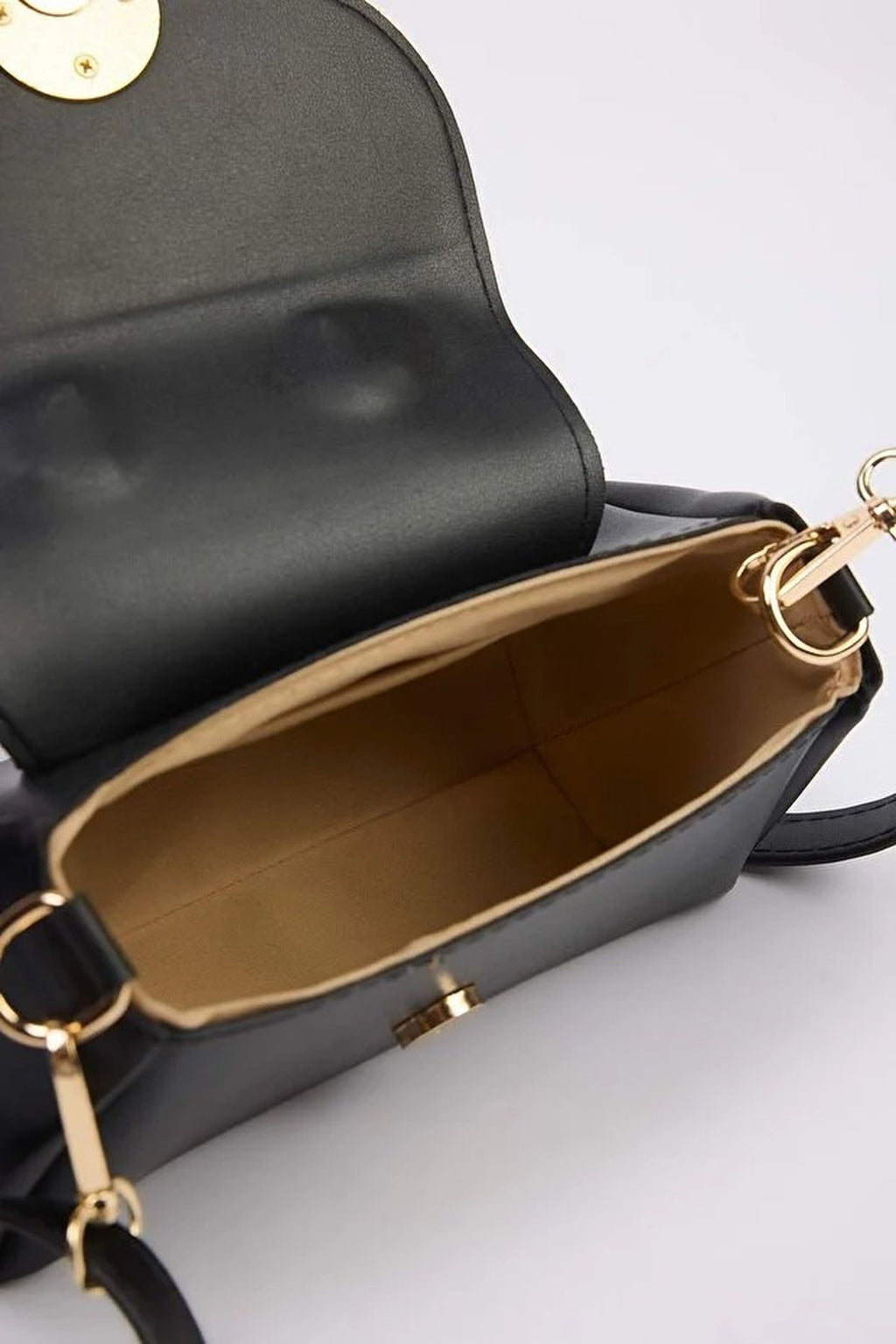 Women's Mini Hand and Shoulder City Bag with Metal Accessory Details