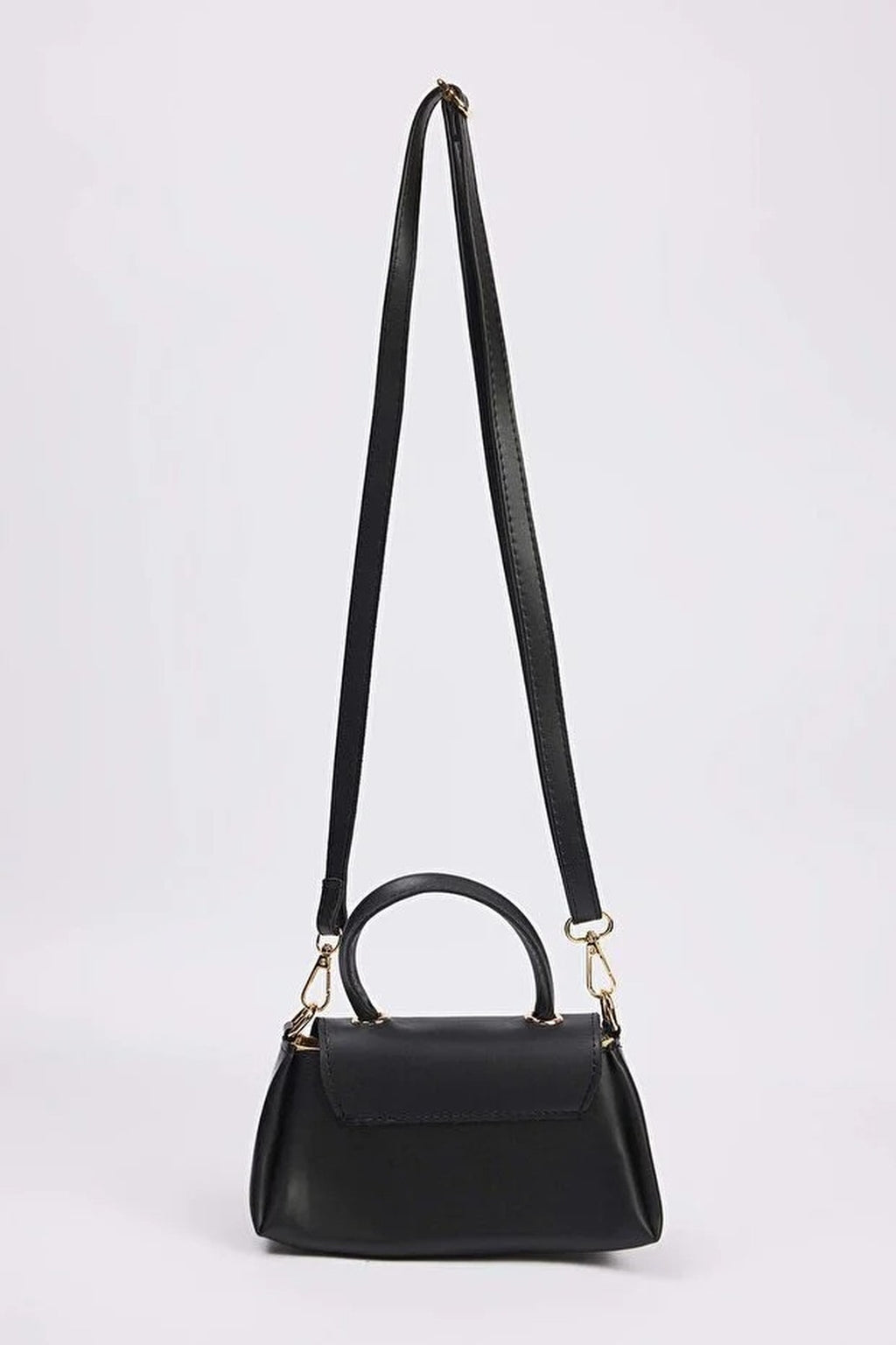 Women's Mini Hand and Shoulder City Bag with Metal Accessory Details