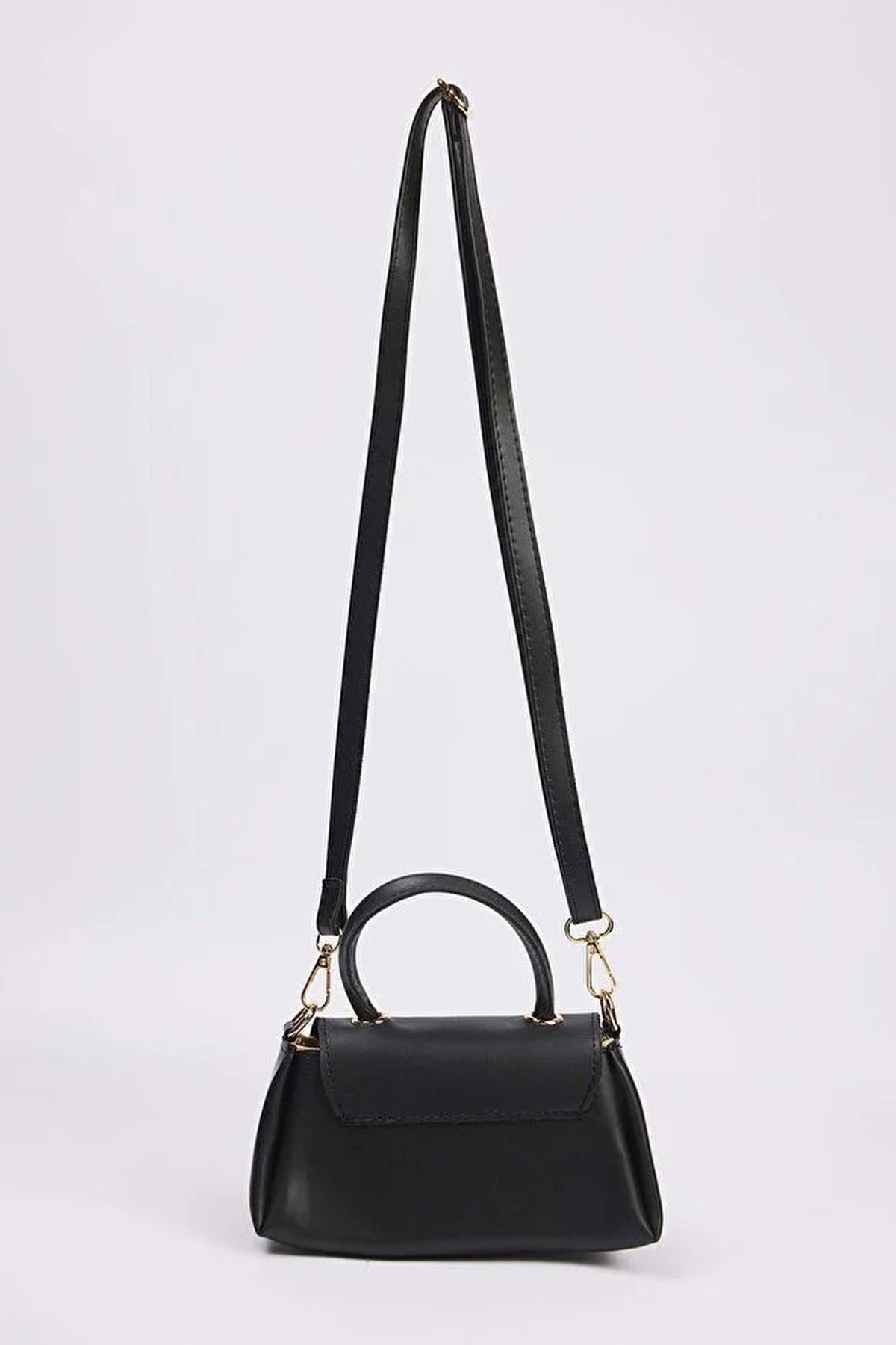 Women's Mini Hand and Shoulder City Bag with Metal Accessory Details