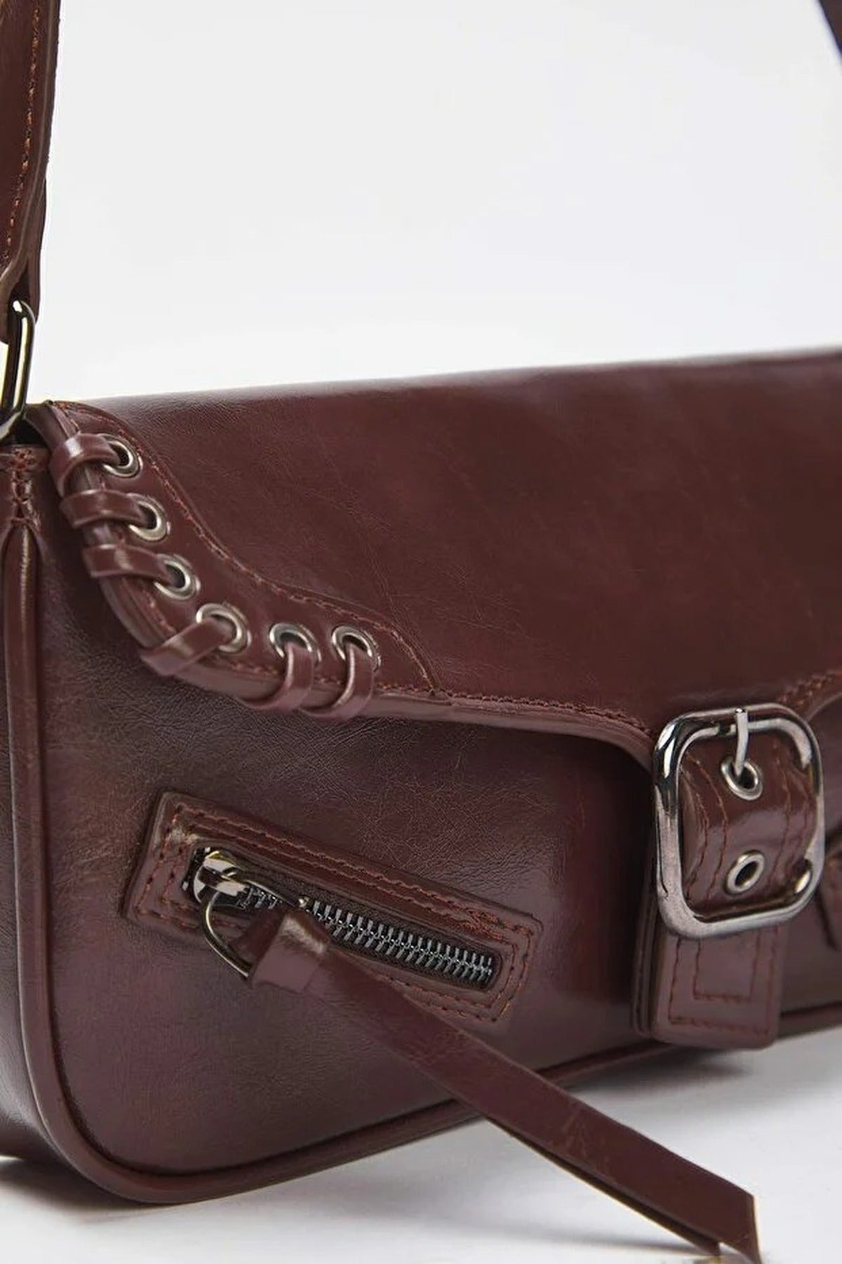 Eyelet Detail Mini Women's City Hand and Shoulder Bag