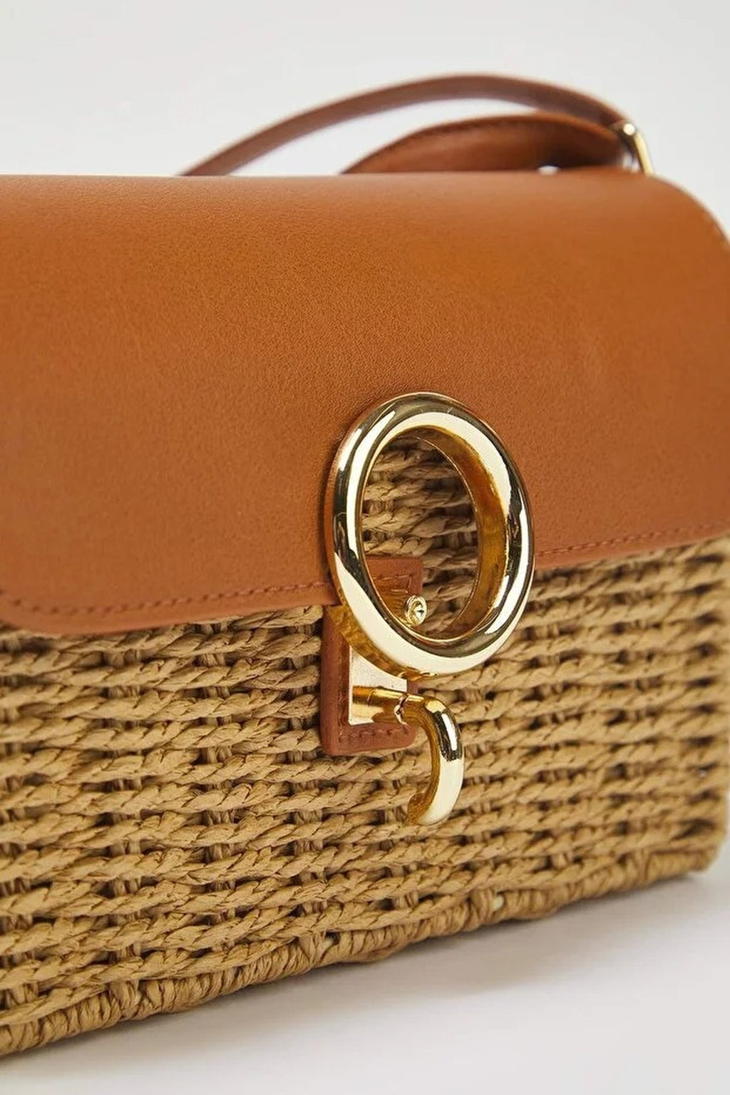 Straw Contrast Women's Small Shoulder Bag