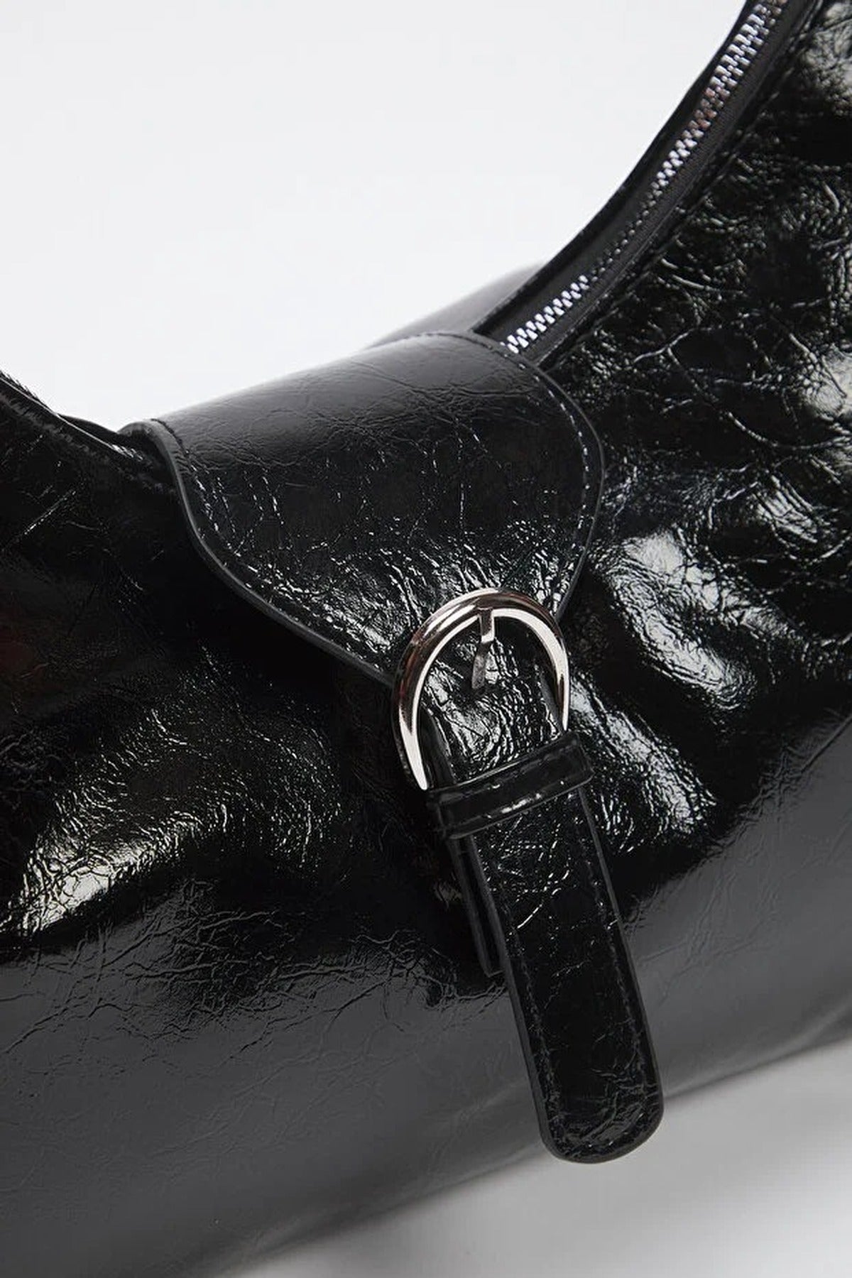 Trok Stone Embellished Belt Buckle Oval Women's Shoulder Bag