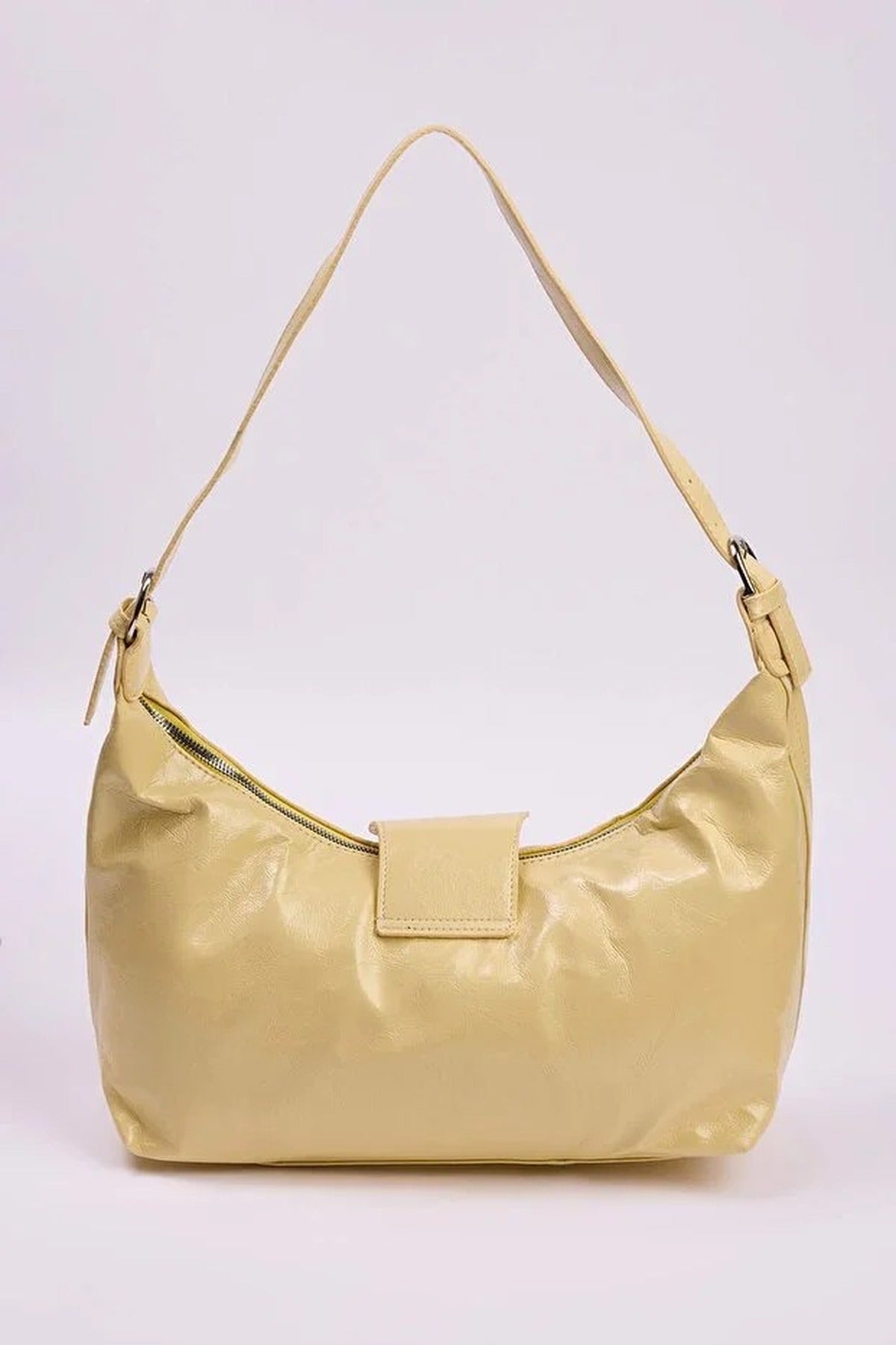 Trok Stone Embellished Belt Buckle Oval Women's Shoulder Bag