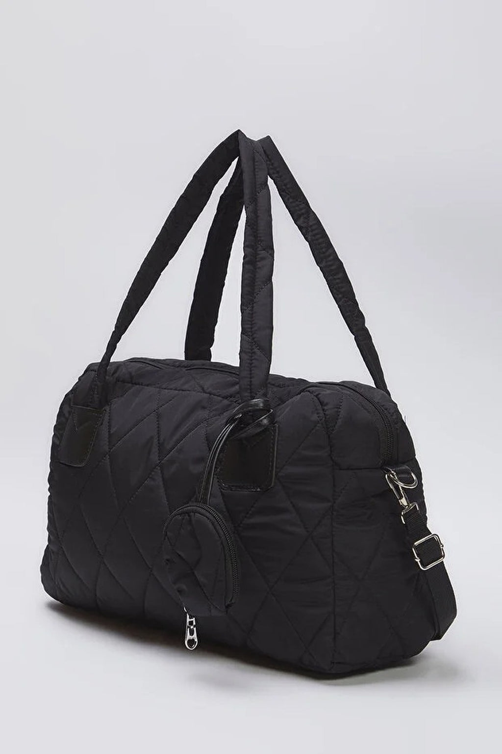 Large Quilted Puffy Women's Handbag and Shoulder Bag with Wallet