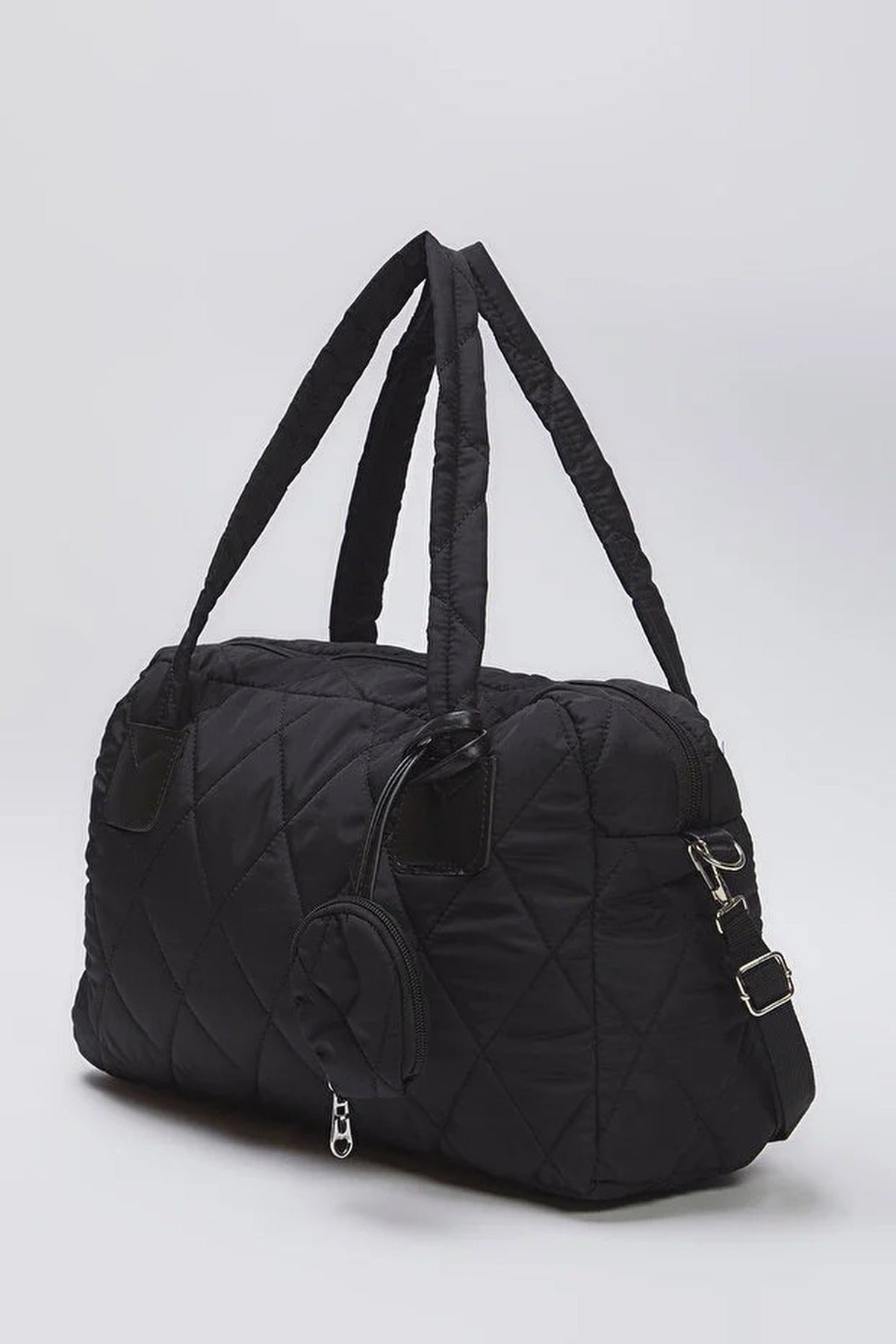 Large Quilted Puffy Women's Handbag and Shoulder Bag with Wallet