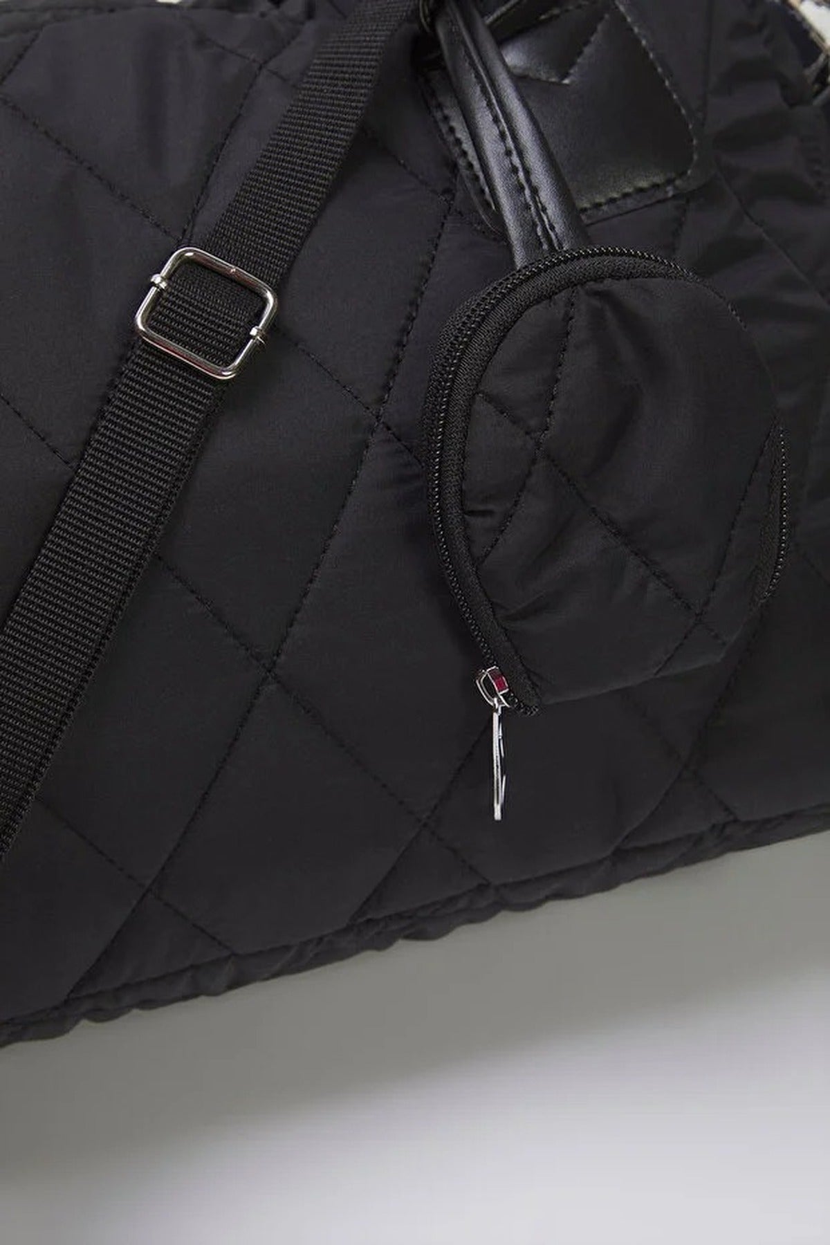 Large Quilted Puffy Women's Handbag and Shoulder Bag with Wallet