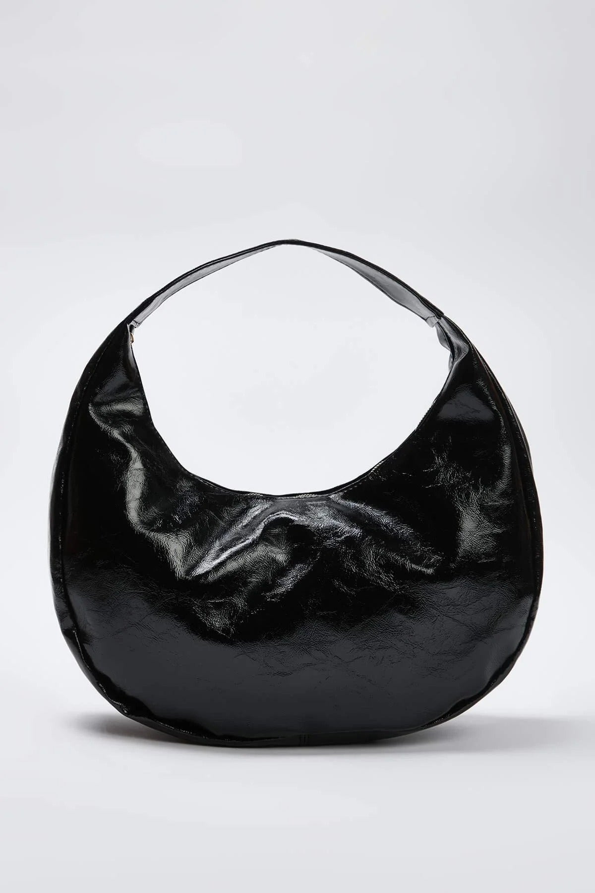 Suede Half Moon Women's Oval Shoulder Bag