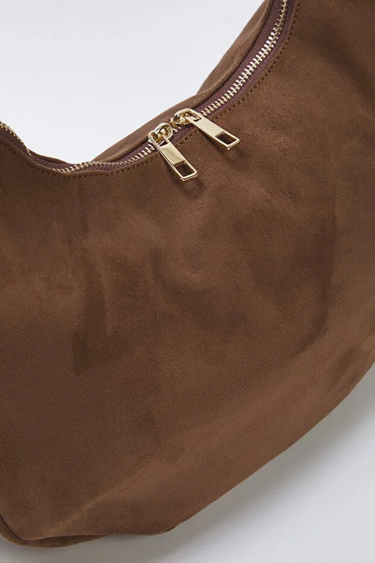 Suede Half Moon Women's Oval Shoulder Bag